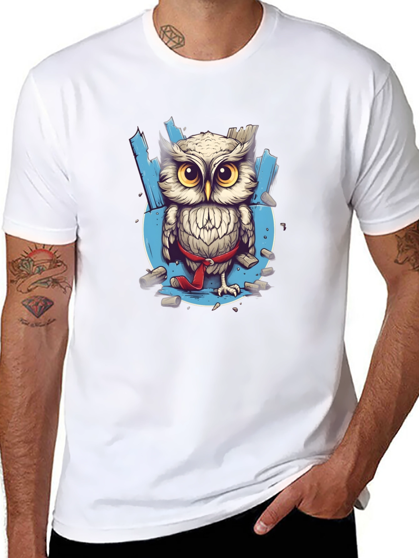 Black Owl Karate Kid T-Shirt view 8