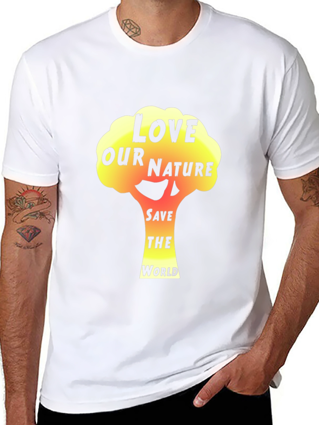 Black Love Nature Save World Graphic T-Shirt view 8