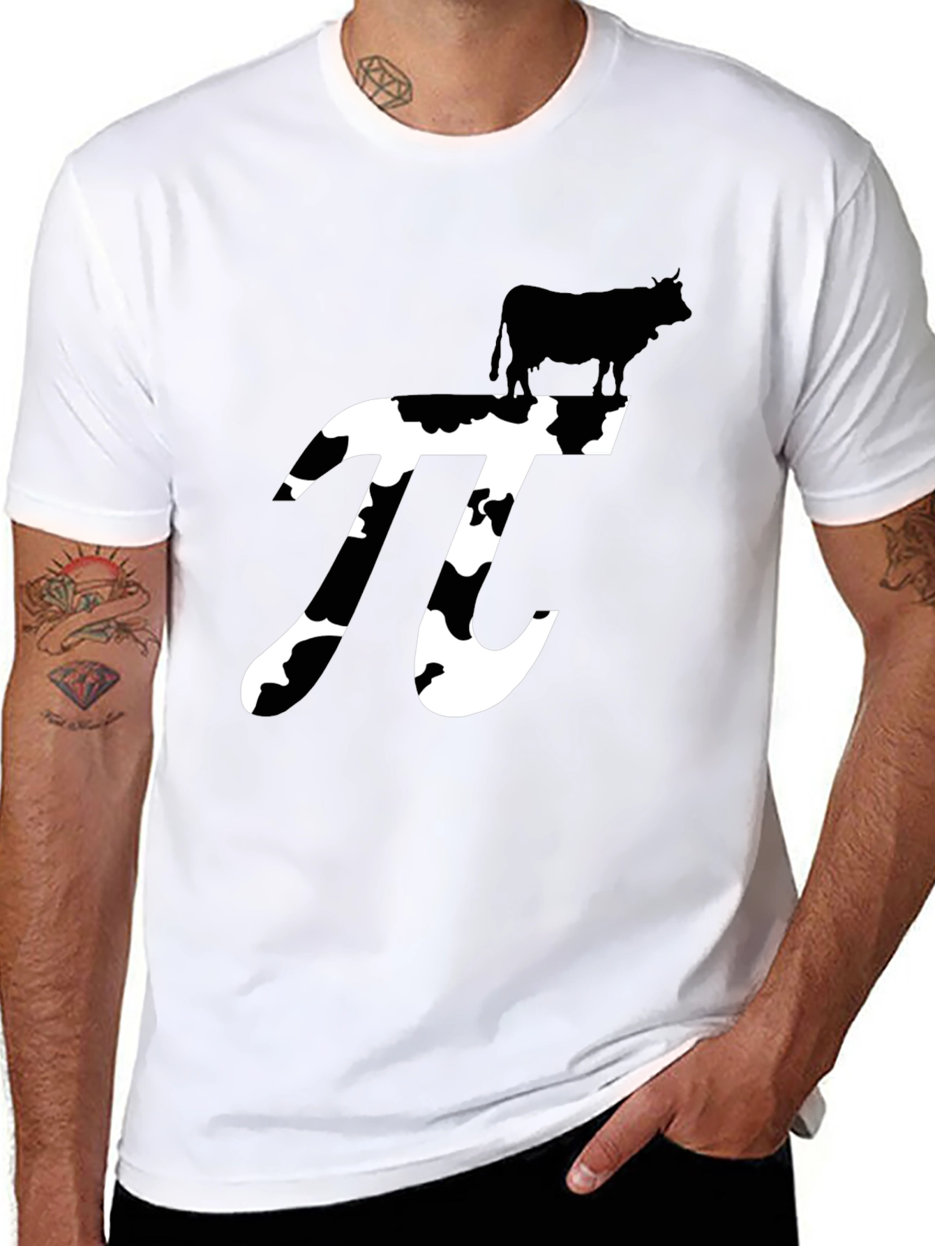 Black Cow Pi T-Shirt - Funny Math Humor view 8
