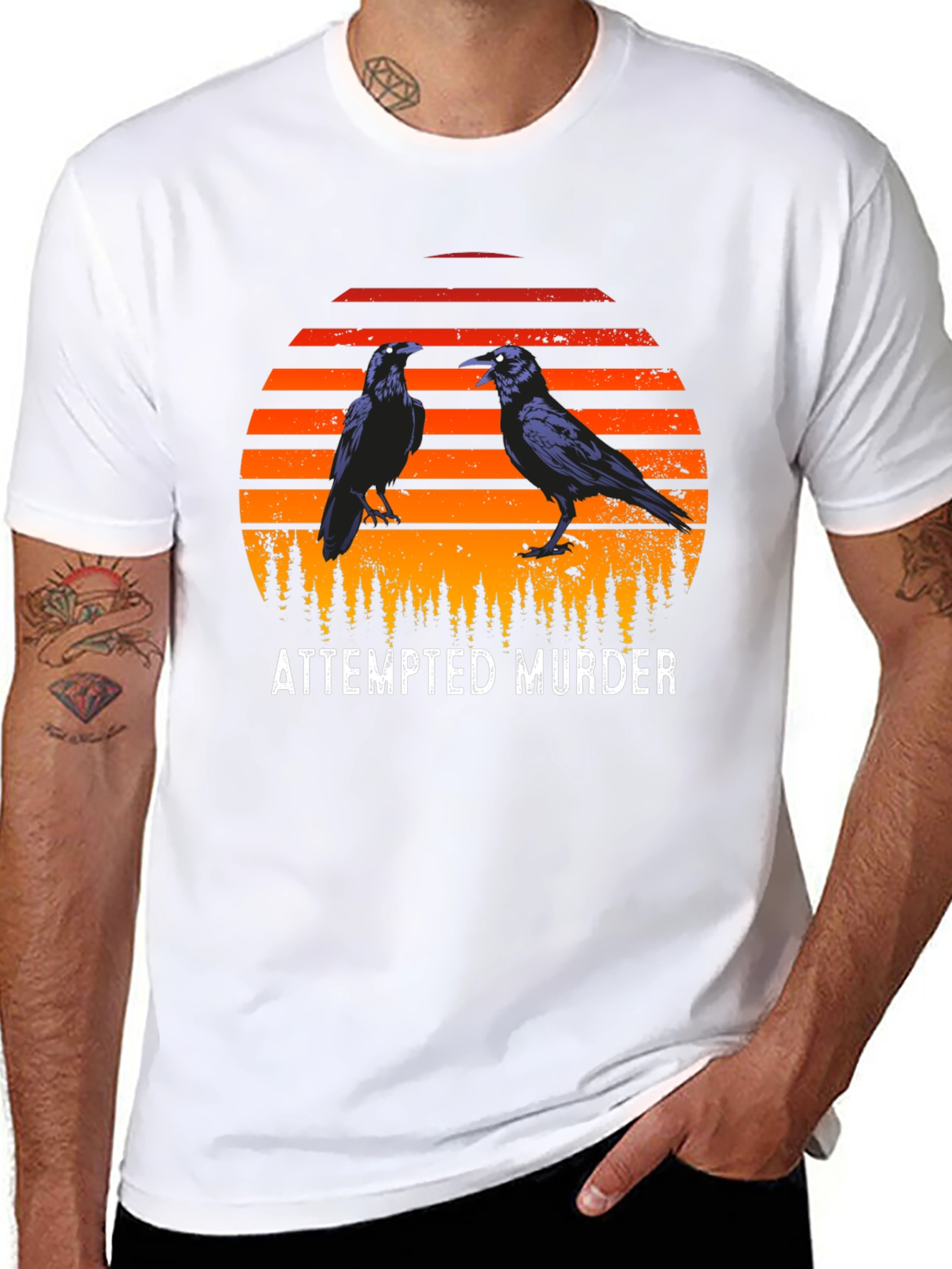 Black Attempted Murder Raven Graphic Tee view 8