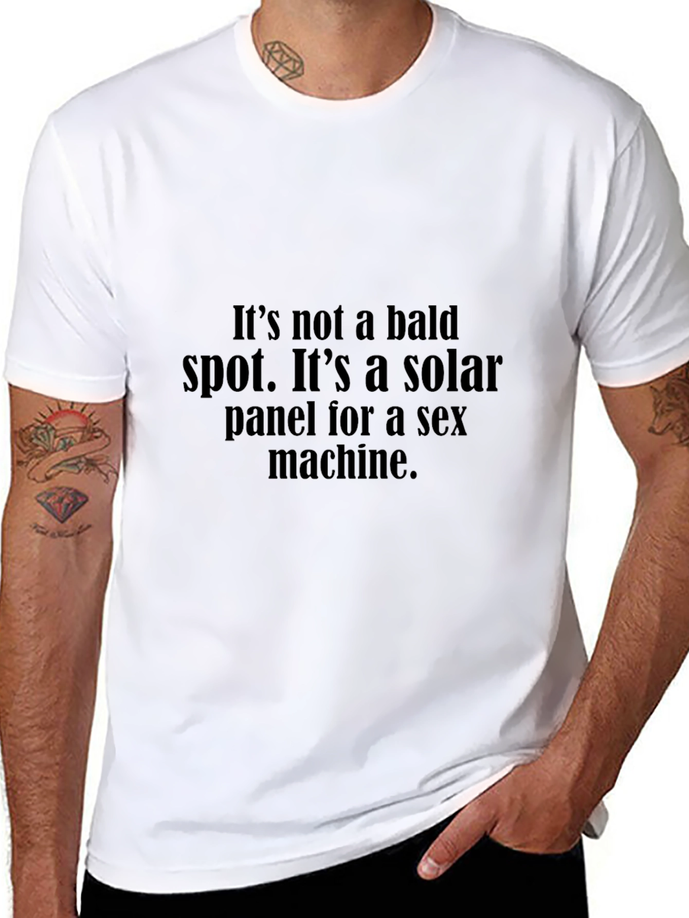 Black Funny 'Solar Panel' Graphic Tee view 8