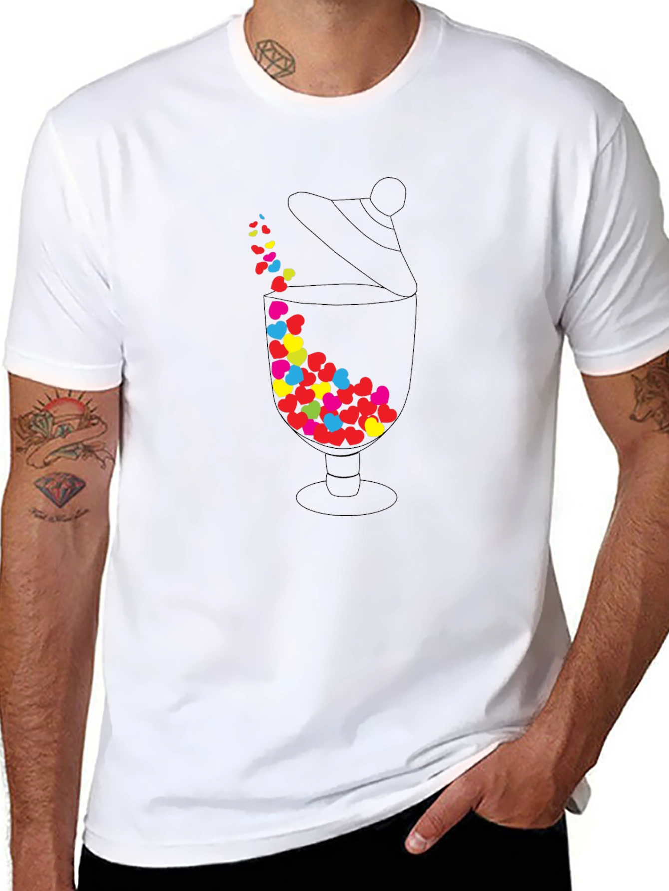 Black Heart Candy Jar Graphic Tee - Black view 8