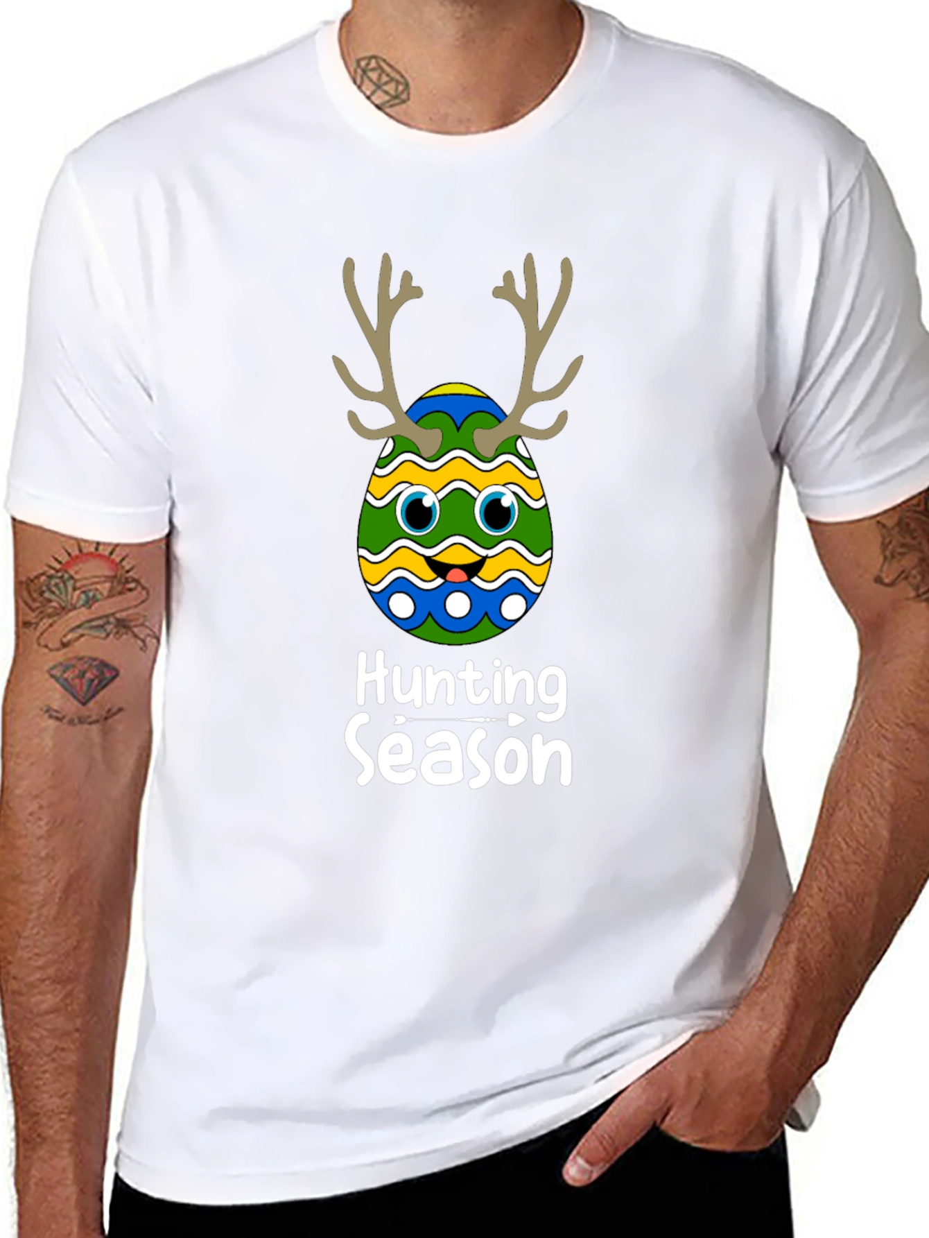 Camiseta Negra Divertida de Pascua para Caza