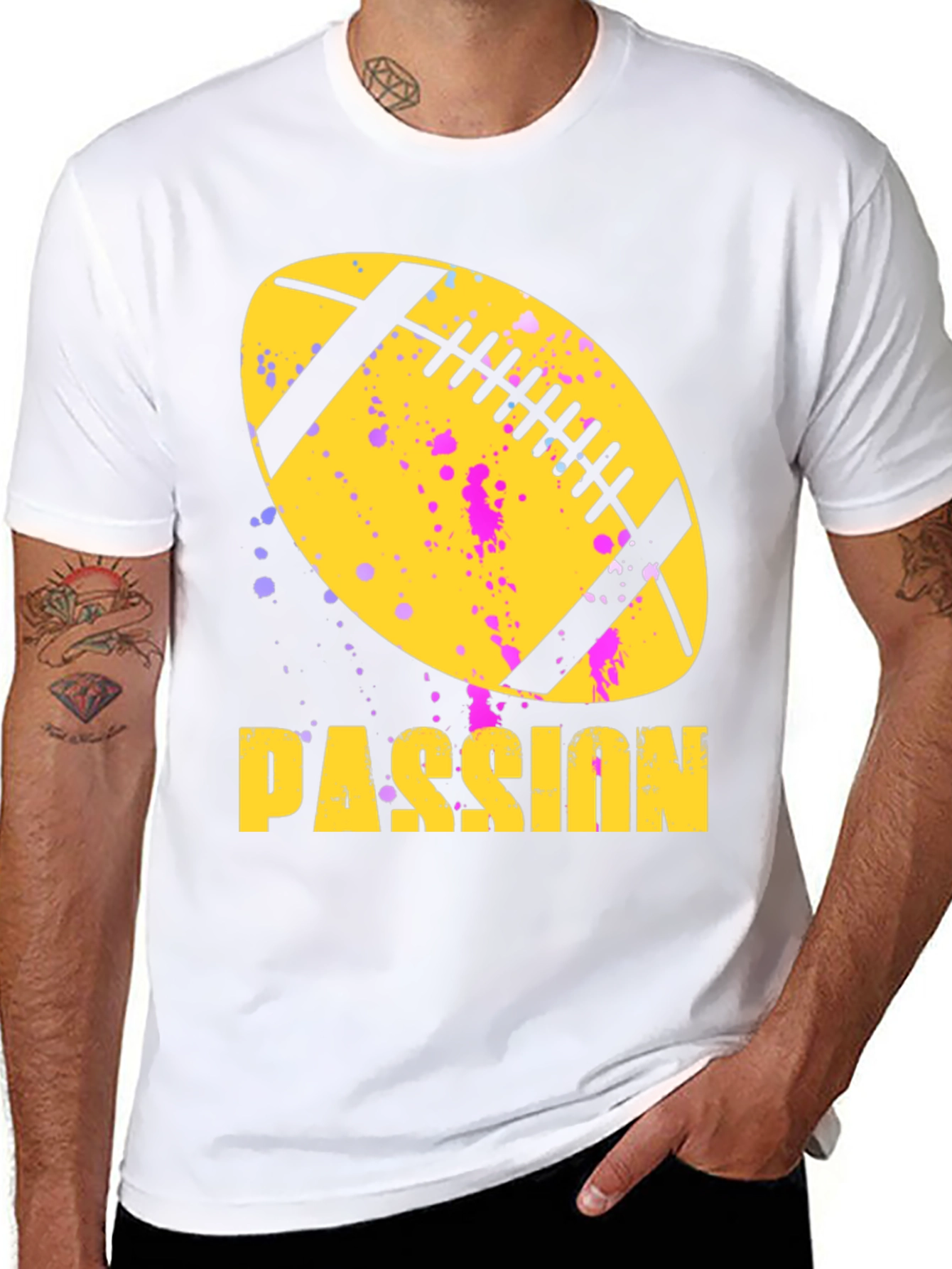 Black Passion Football Graphic Tee view 8