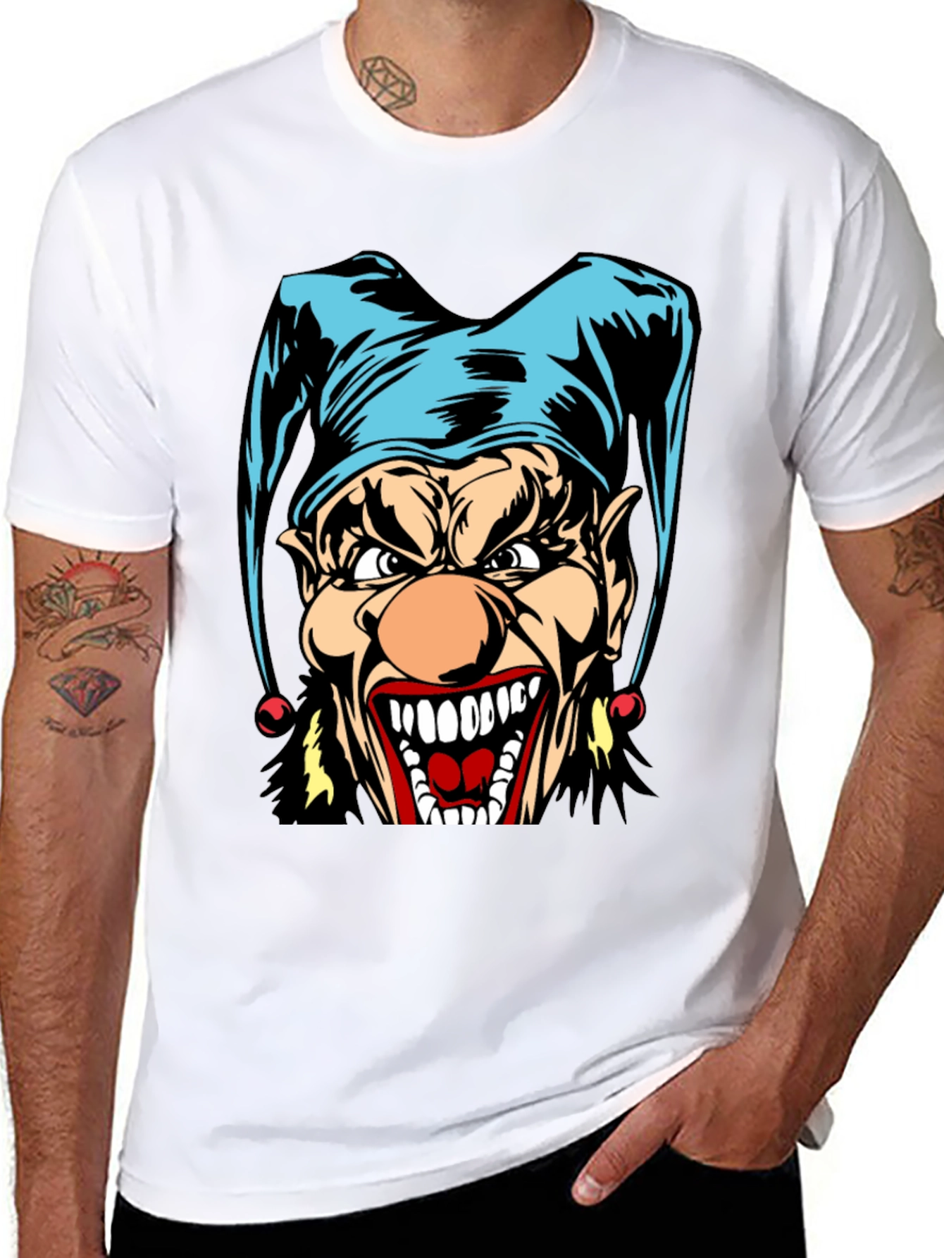 Black Evil Jester Graphic Tee view 8