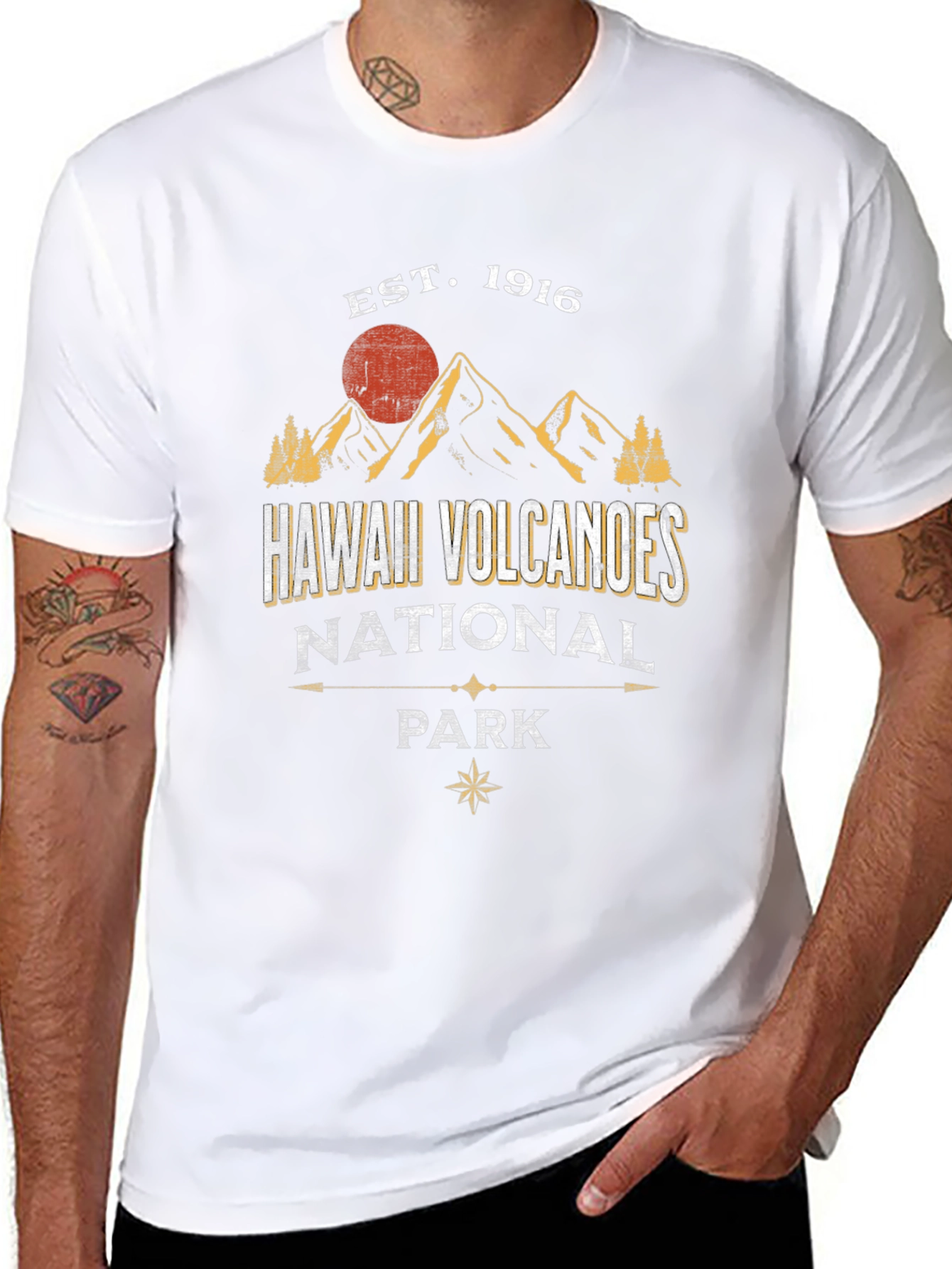 Black Hawaii Volcanoes National Park Graphic Tee view 8