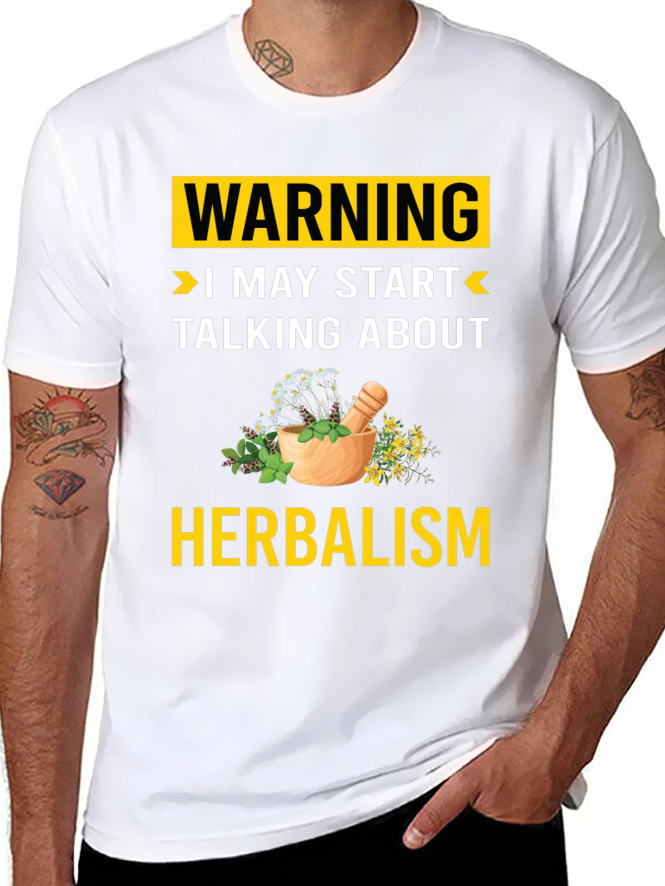 Black Herbalism Warning T-Shirt - Funny Herbalist Gift view 8