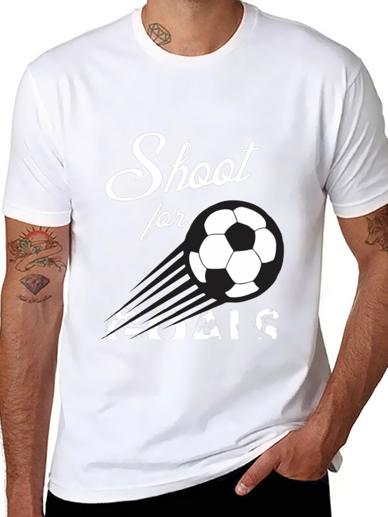 Black Shoot for Goals Soccer T-Shirt view 8