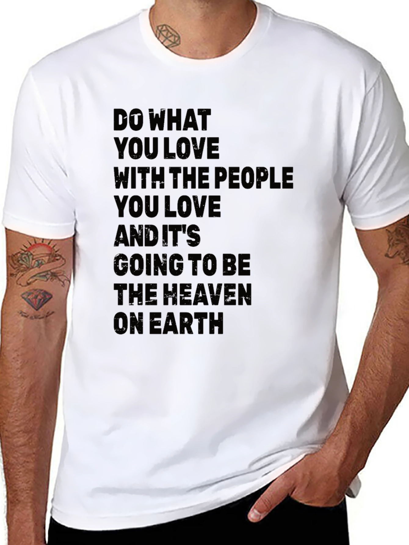 Black Inspirational Quote T-Shirt - 'Do What You Love' view 8