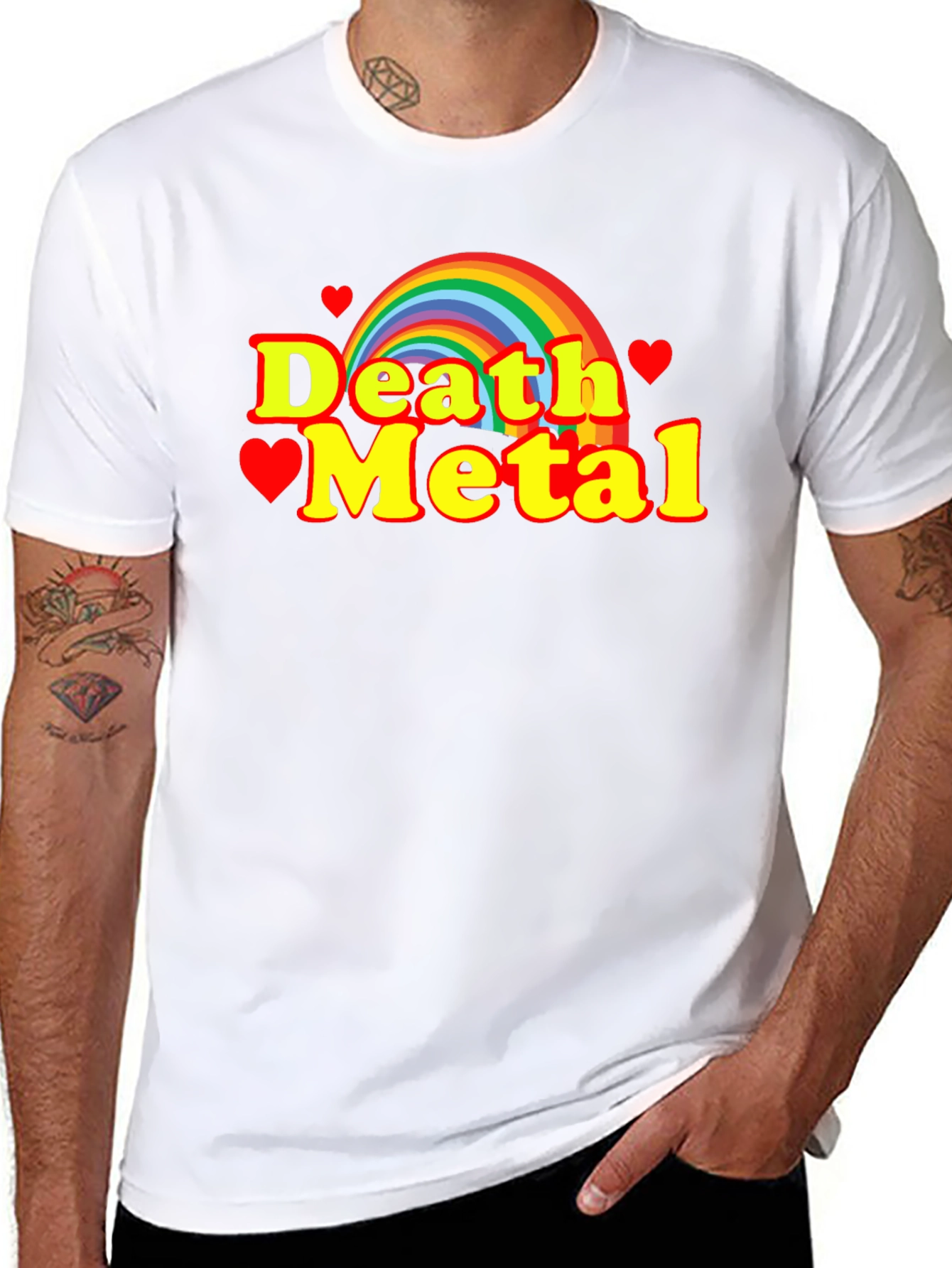 Black Rainbow Death Metal Graphic Tee view 8