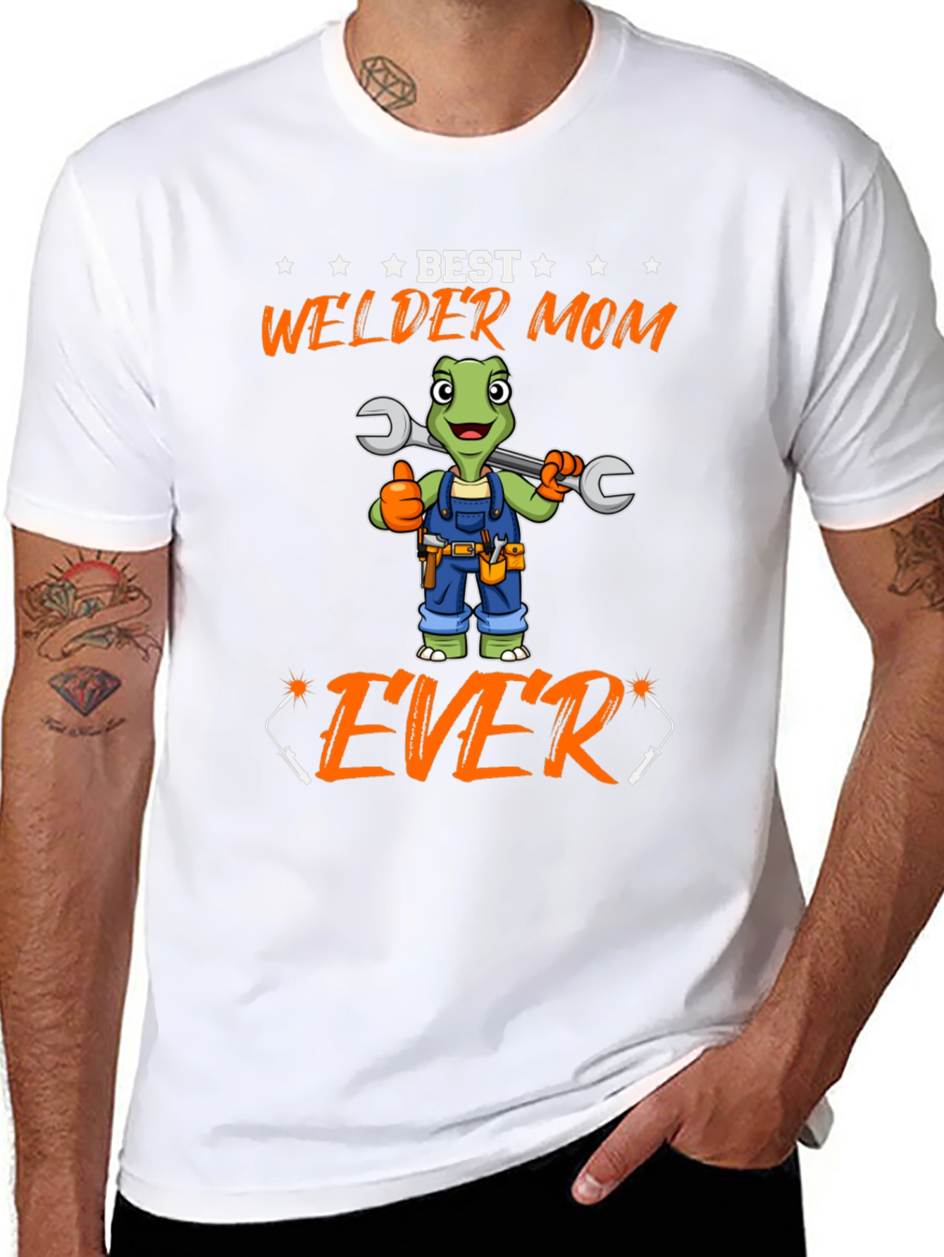 Black Best Welder Mom Ever T-Shirt view 8
