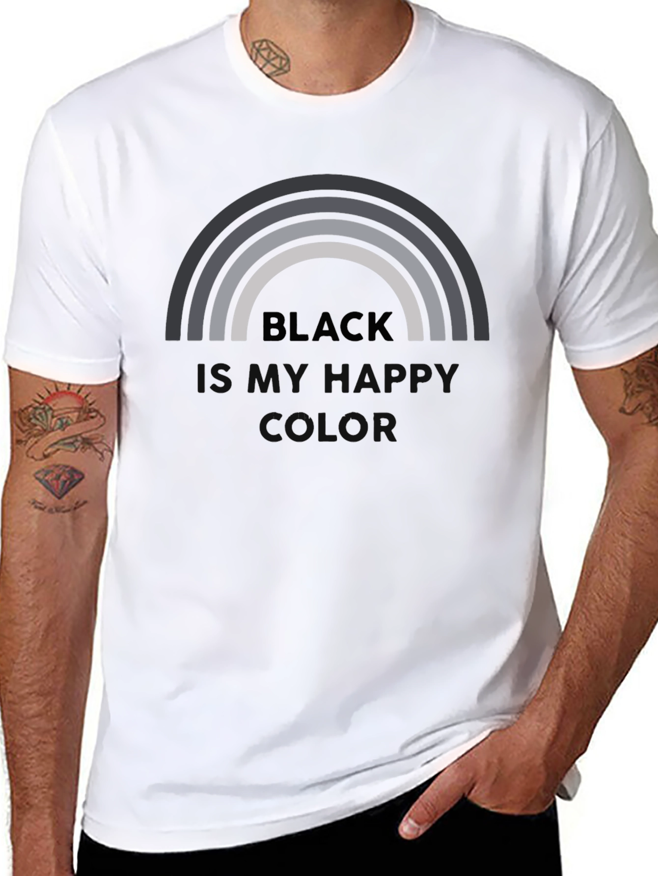 Black Black is My Happy Color Graphic Tee view 8