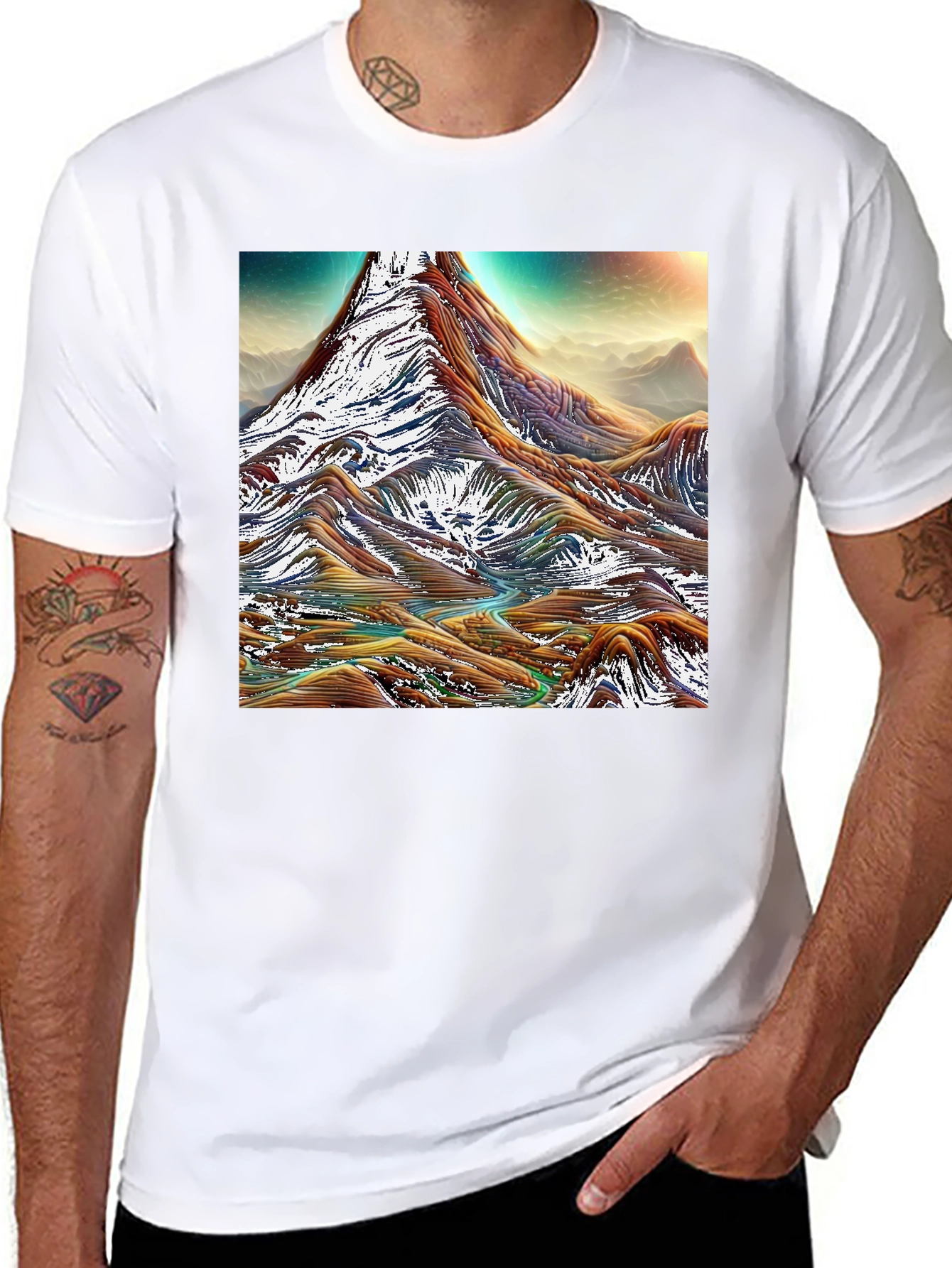 Black Mountain Range Graphic Tee - Black Cotton Comfort view 8