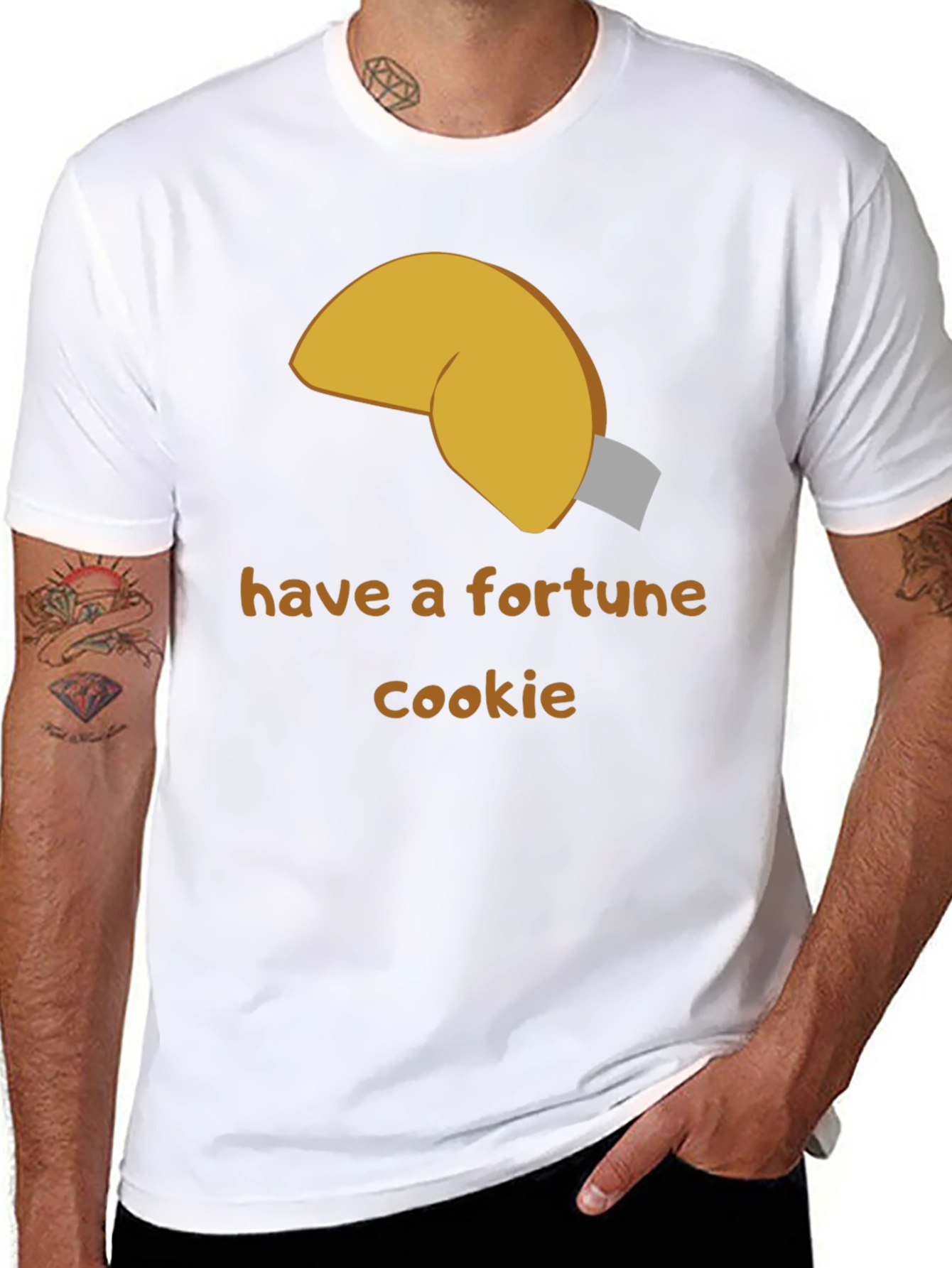 Black Fortune Cookie Graphic Tee - Unisex Casual Shirt view 8