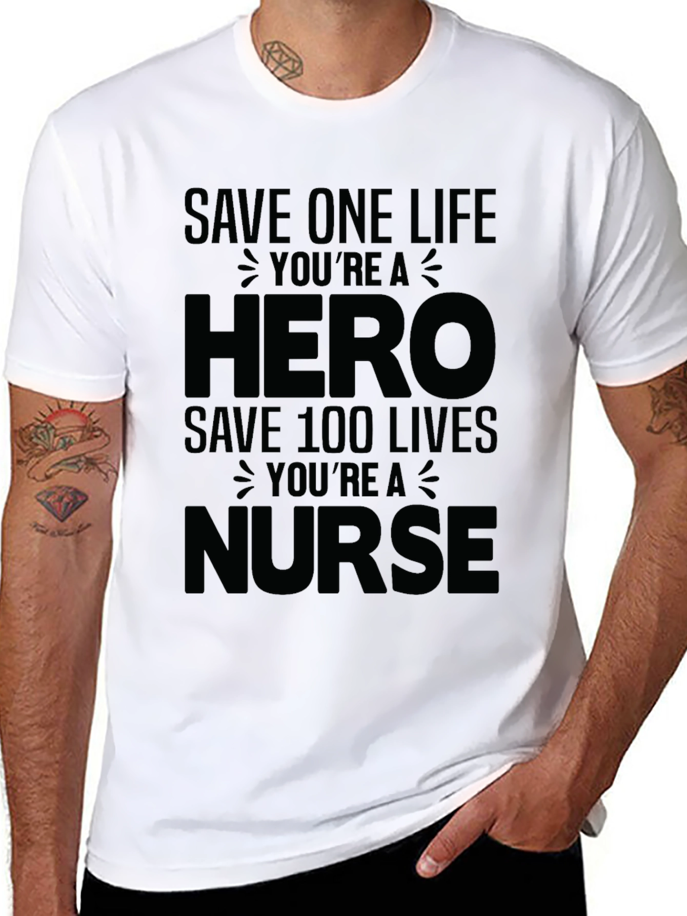 Black Nurse Hero Graphic Tee - Unisex view 8
