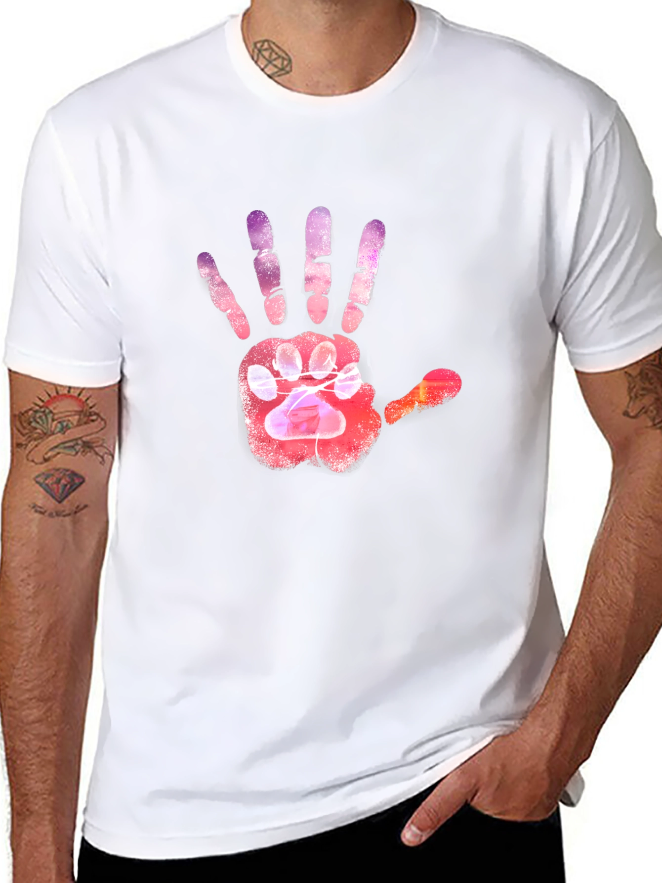 Paw Print Hand T-Shirt - 8