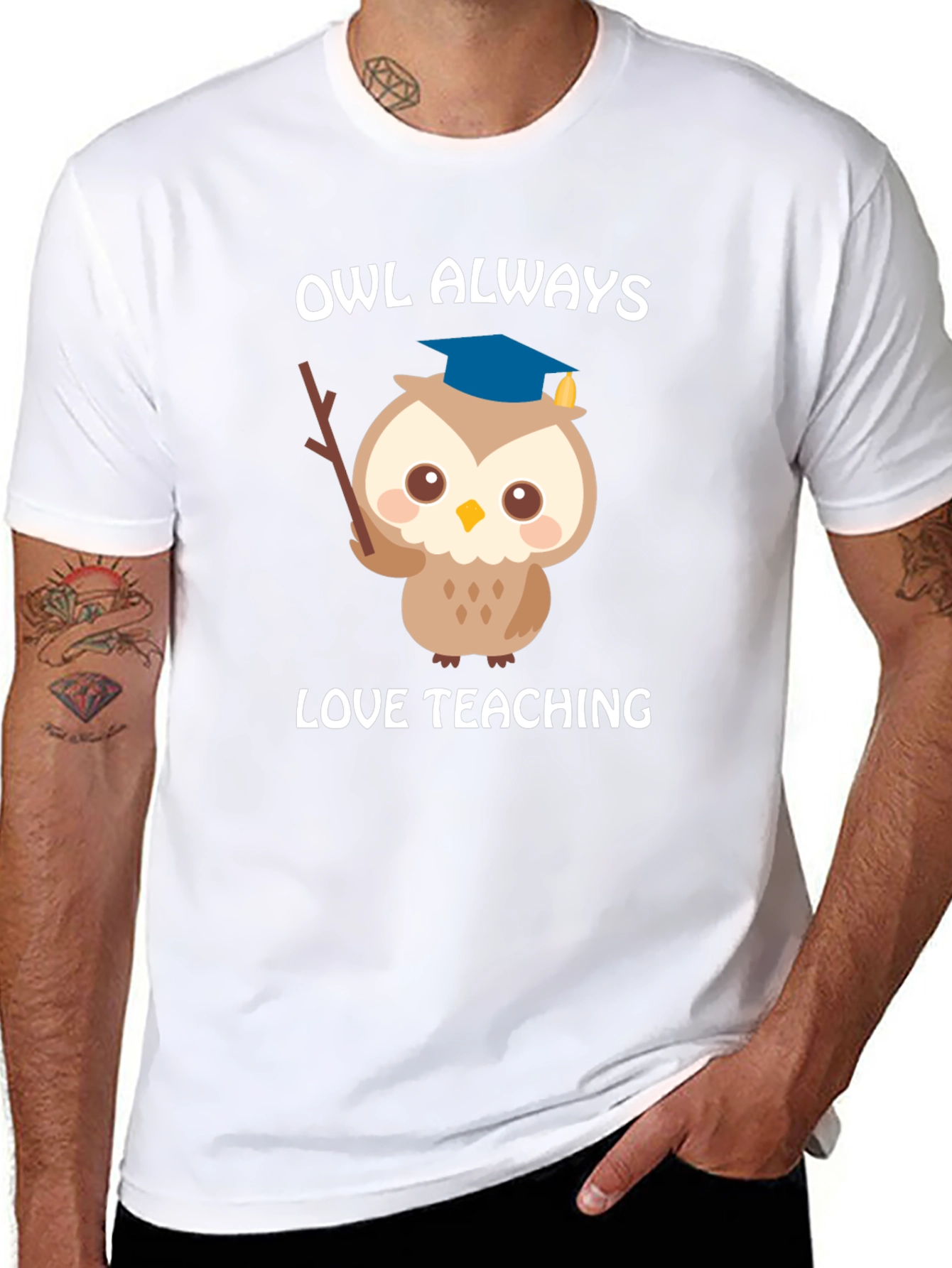 Black Owl Always Love Teaching T-Shirt view 8