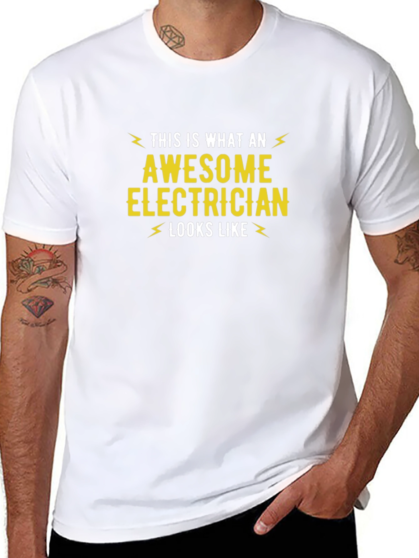 Black Awesome Electrician T-Shirt - Gift for Electricians view 8