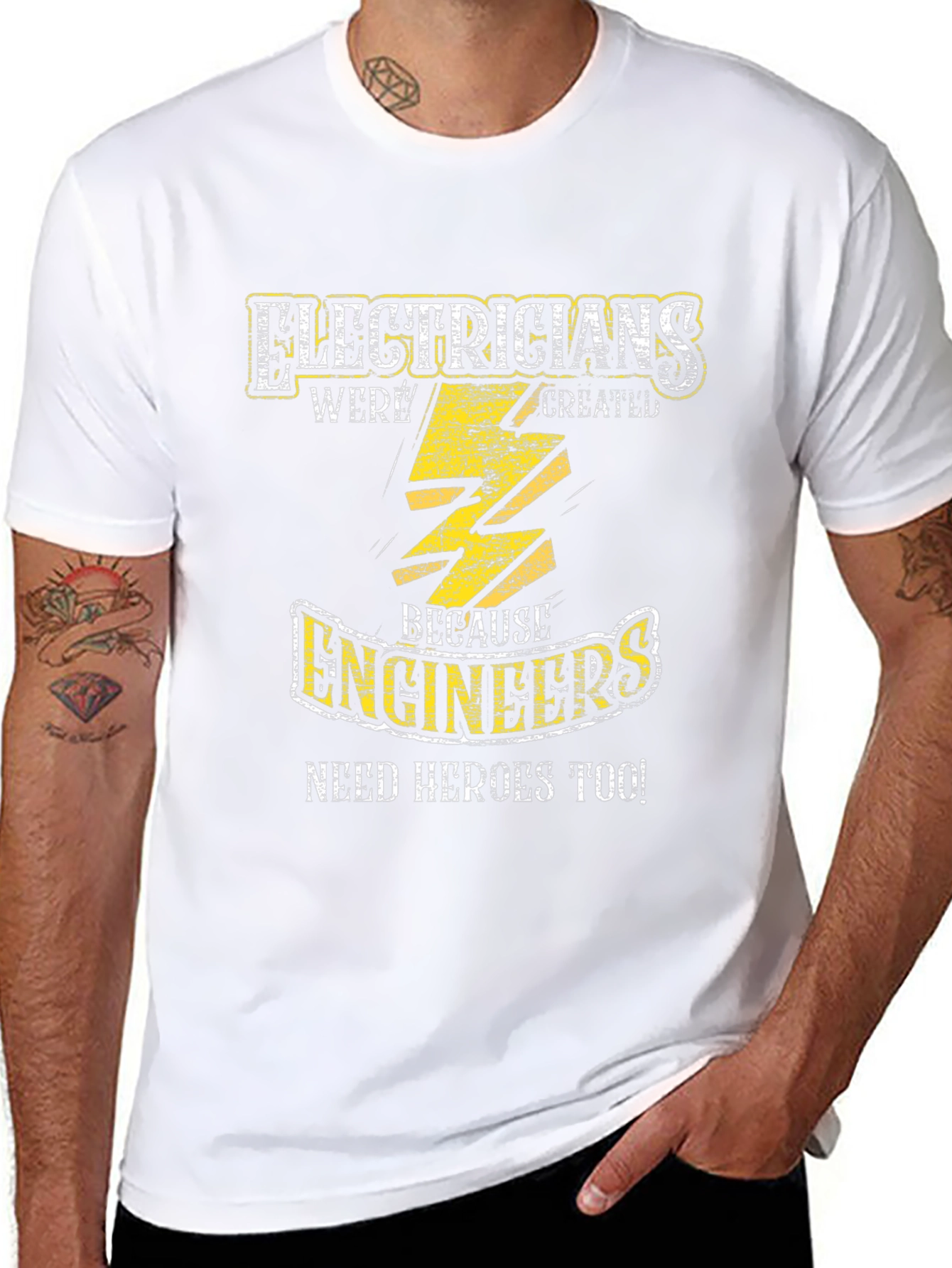 Black Electricians Because Engineers Need Heroes T-Shirt view 8