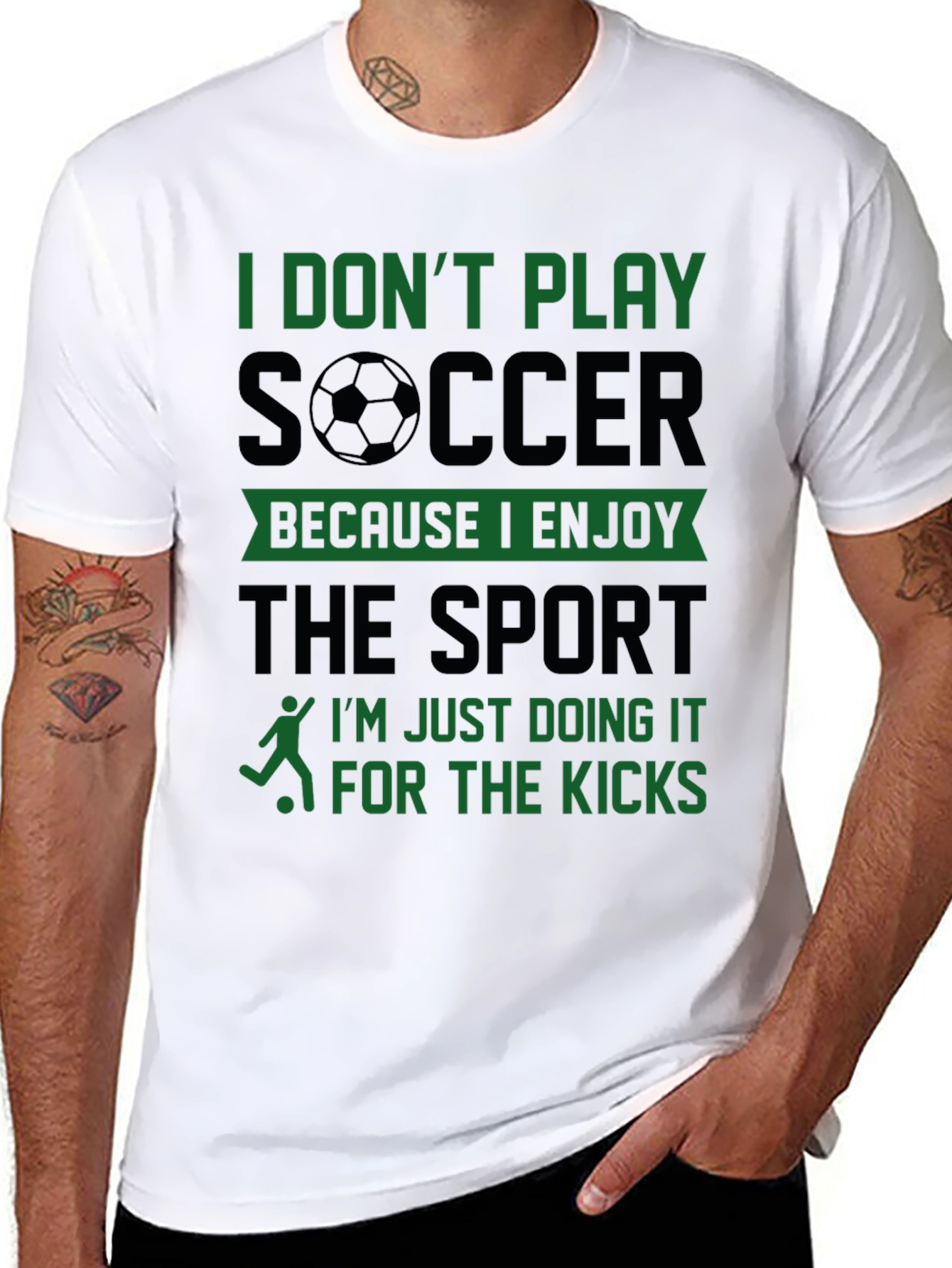 Black Funny Soccer T-Shirt - I Don't Play for Enjoyment view 8
