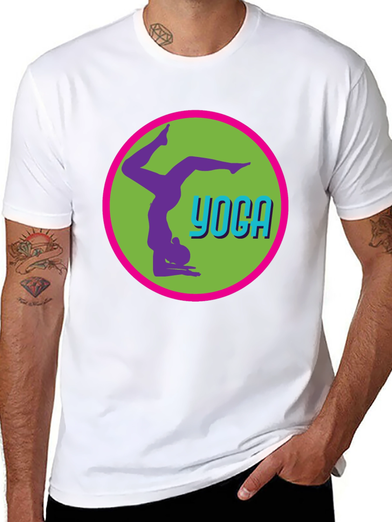 Black Yoga Pose Graphic Tee - Black Casual T-Shirt view 8