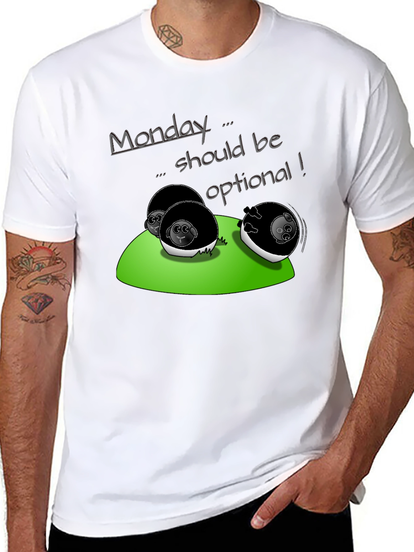 Black Monday Should Be Optional T-Shirt - Fun & Casual Tee view 8