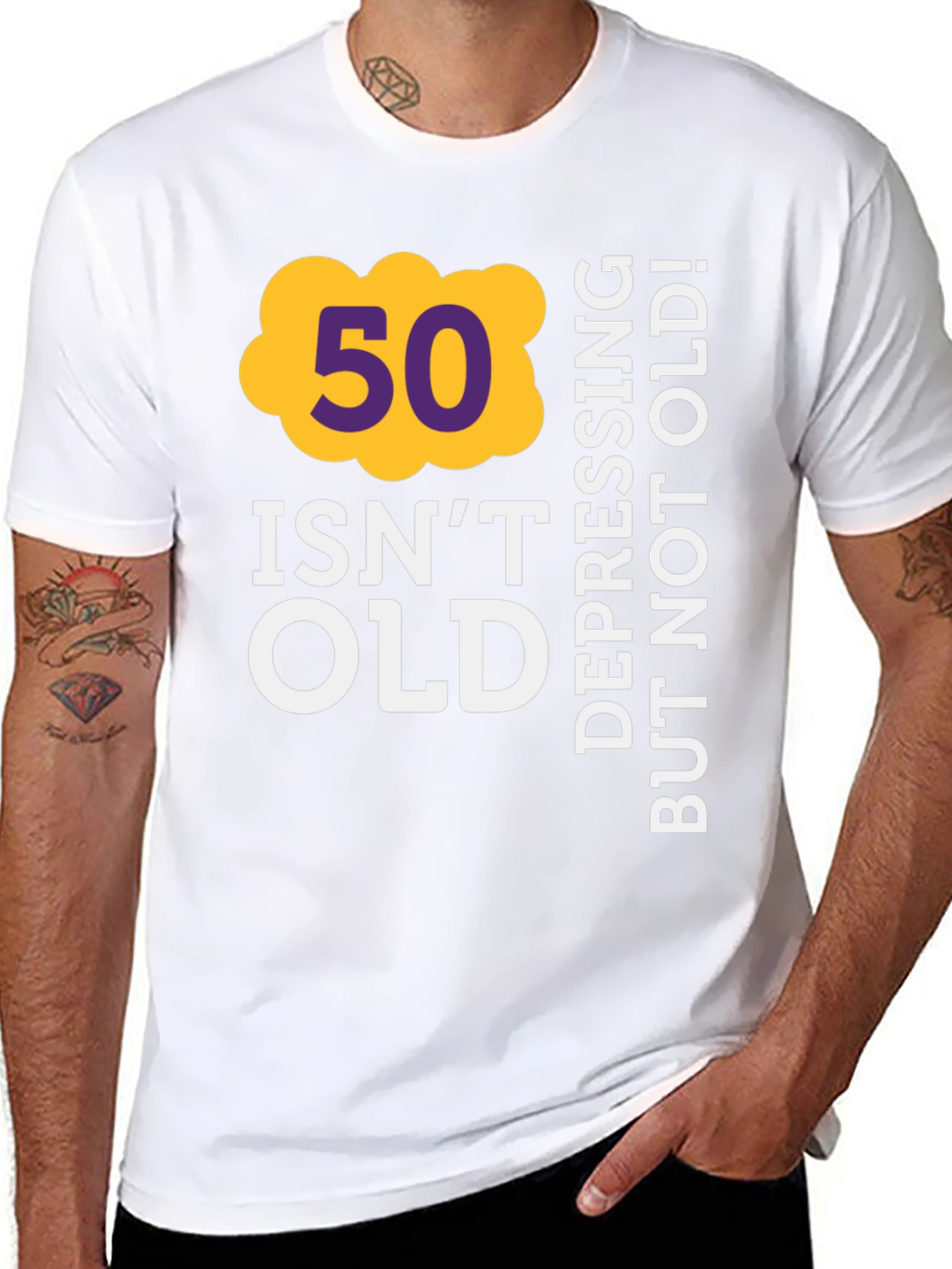 Black Funny 50th Birthday T-Shirt - Not Old! view 8