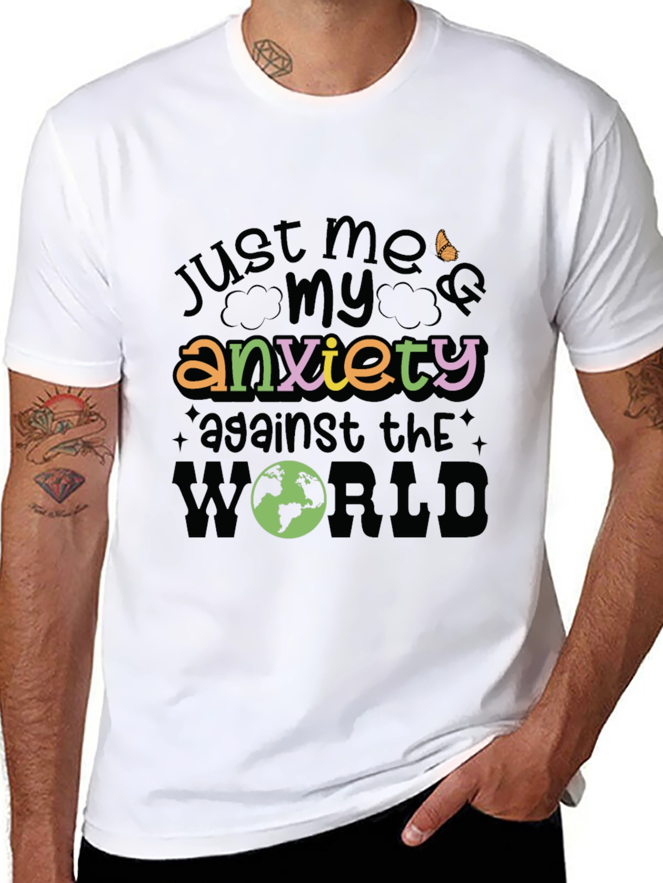 Anxiety T-Shirt - Just Me, My Anxiety Against the World - 8