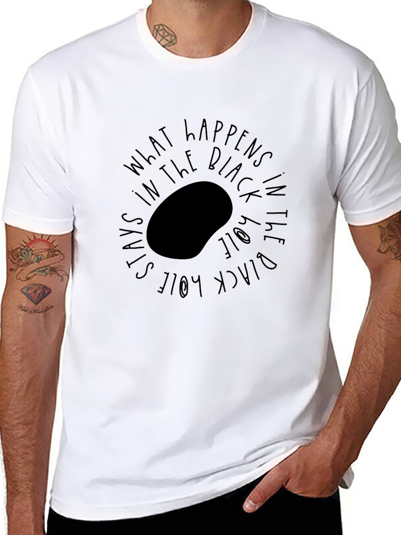 Black Black Hole Graphic Tee - What Happens in the Black Hole view 8