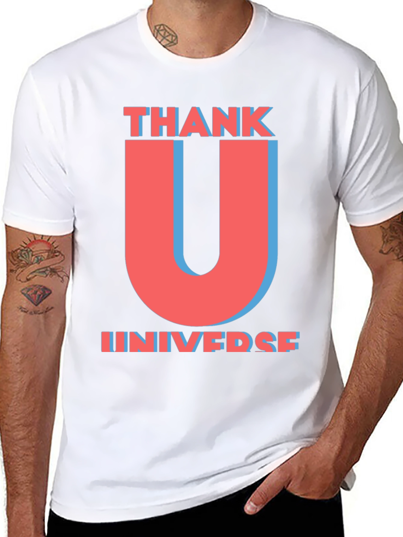 Black Thank U Universe Graphic T-Shirt - Trendy Black Tee view 8