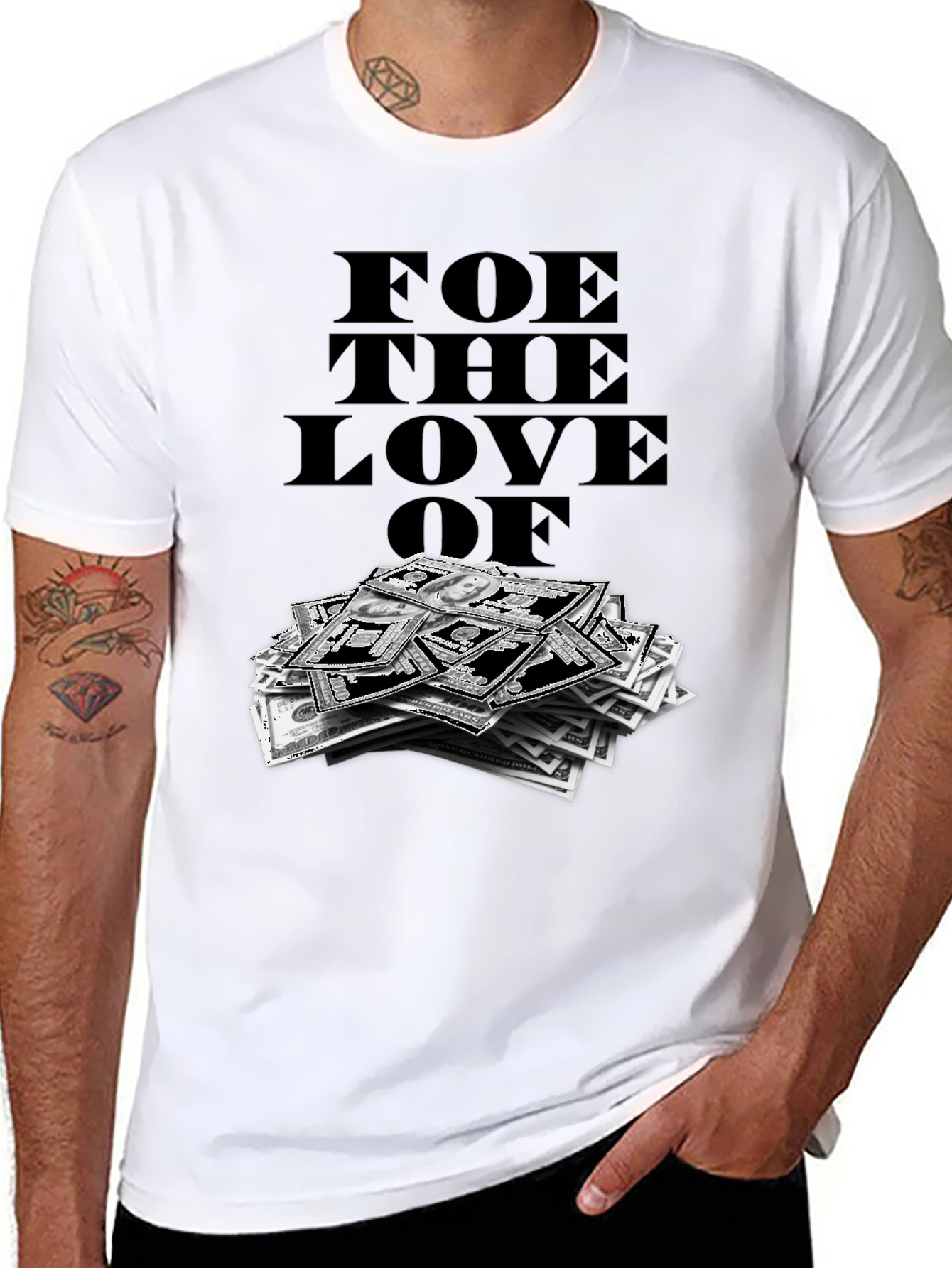 Black Foe The Love Of Money Graphic T-Shirt view 8