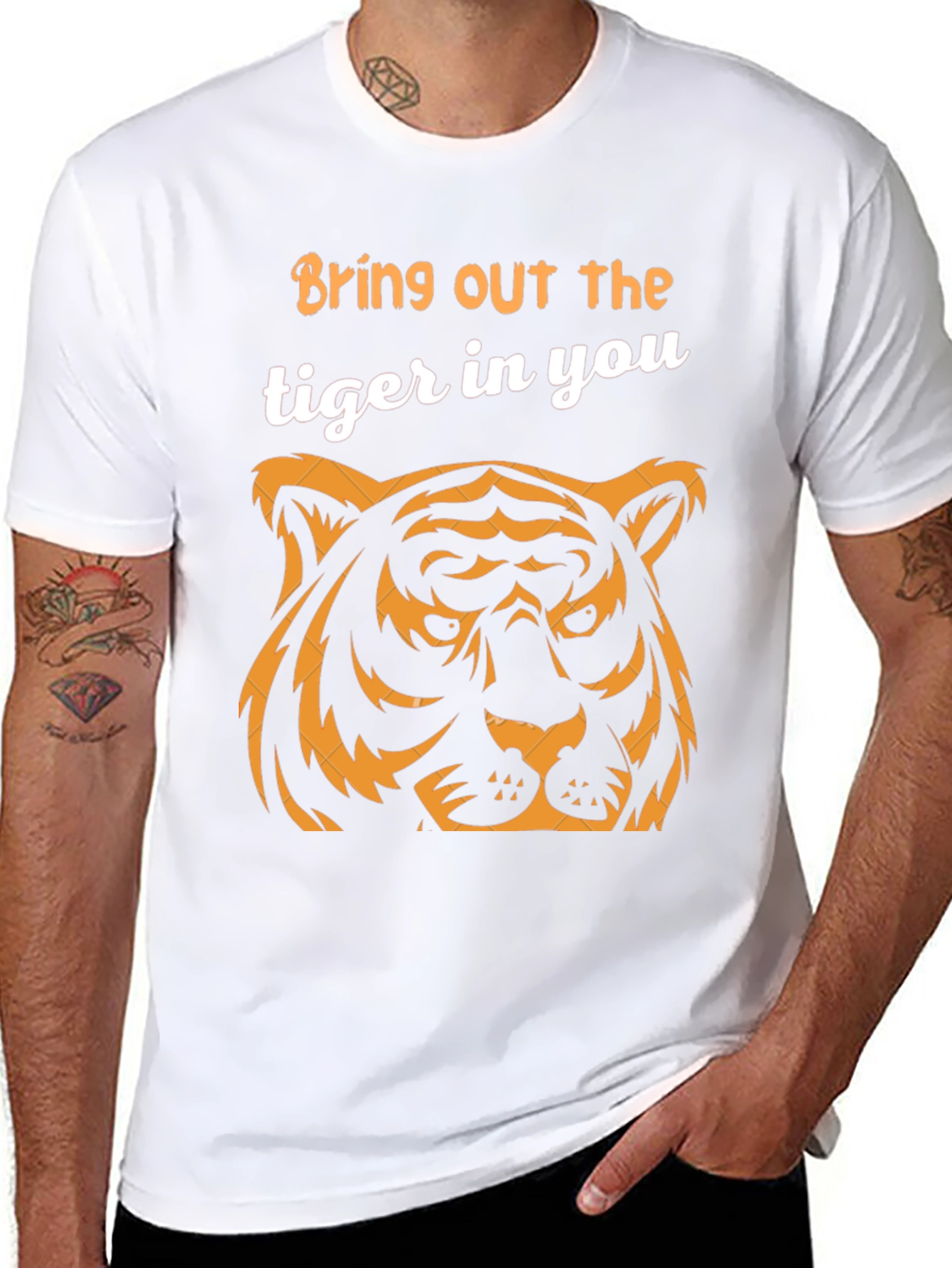 Black Unleash Your Inner Tiger Graphic T-Shirt view 8