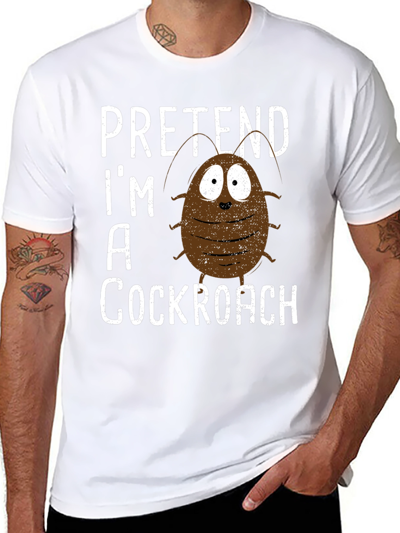 Black Pretend I'm A Cockroach Graphic Tee view 8