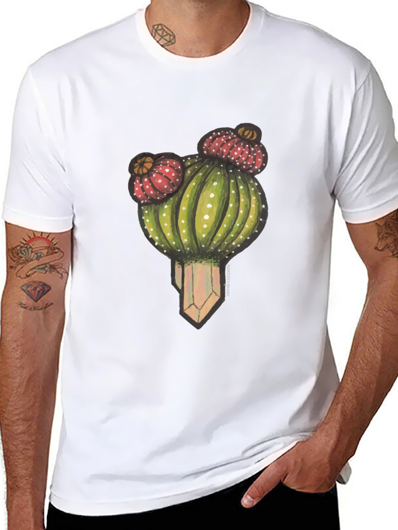 Black Cactus Graphic Tee - Stylish Unisex Black T-Shirt view 8