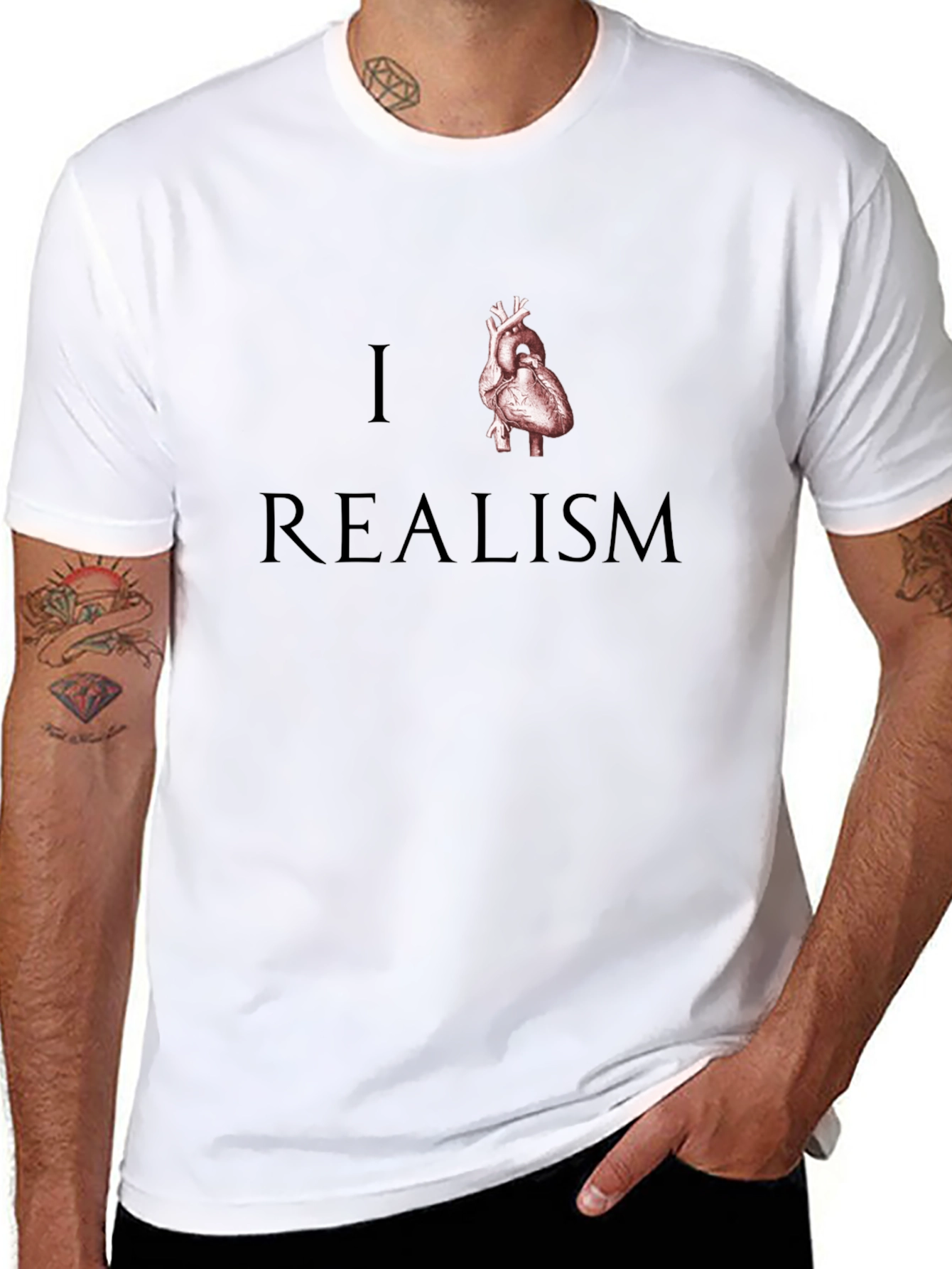 Black I Heart Realism Graphic T-Shirt view 8