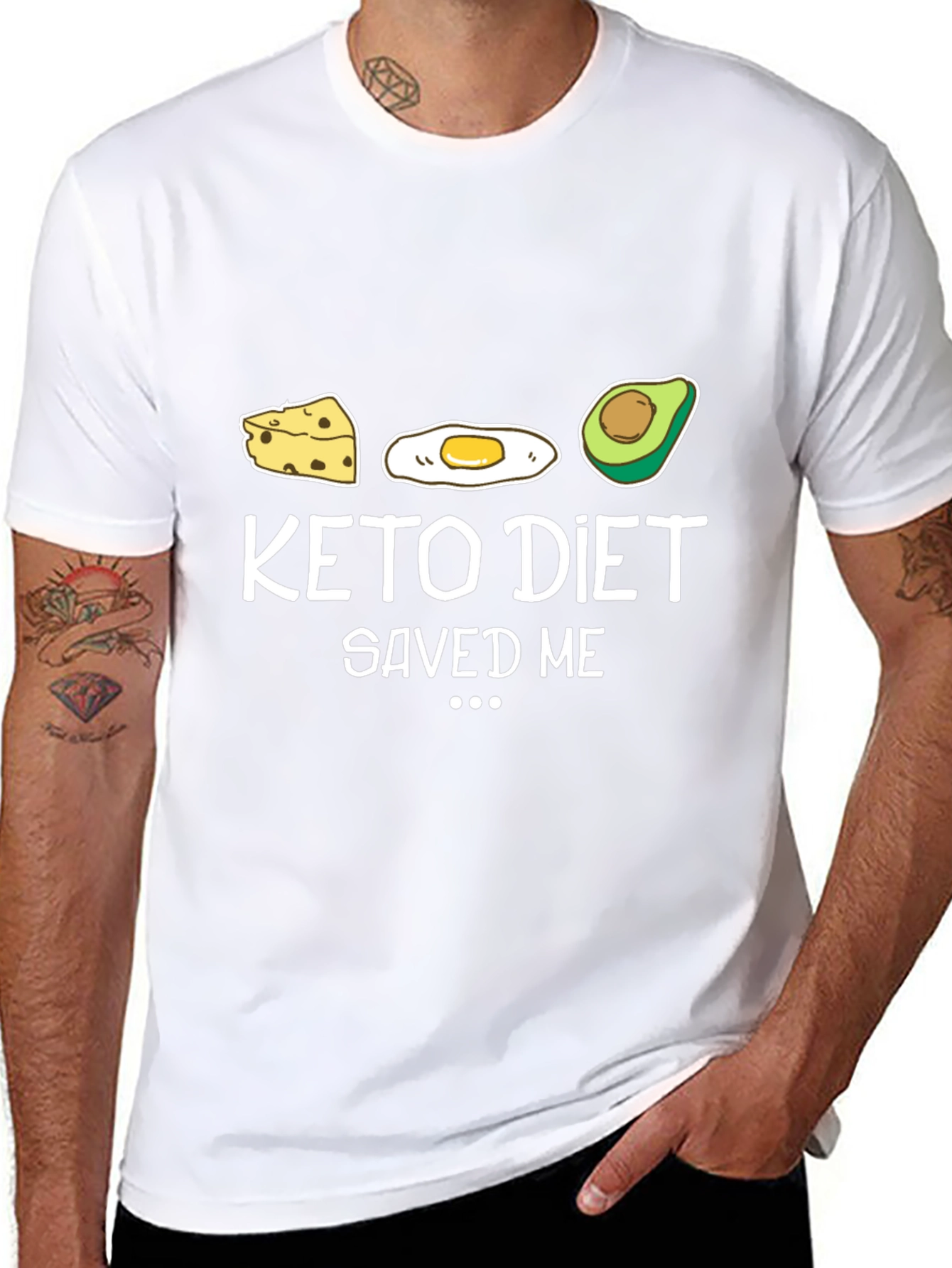Black Keto Diet Saved Me Funny Graphic T-Shirt view 8