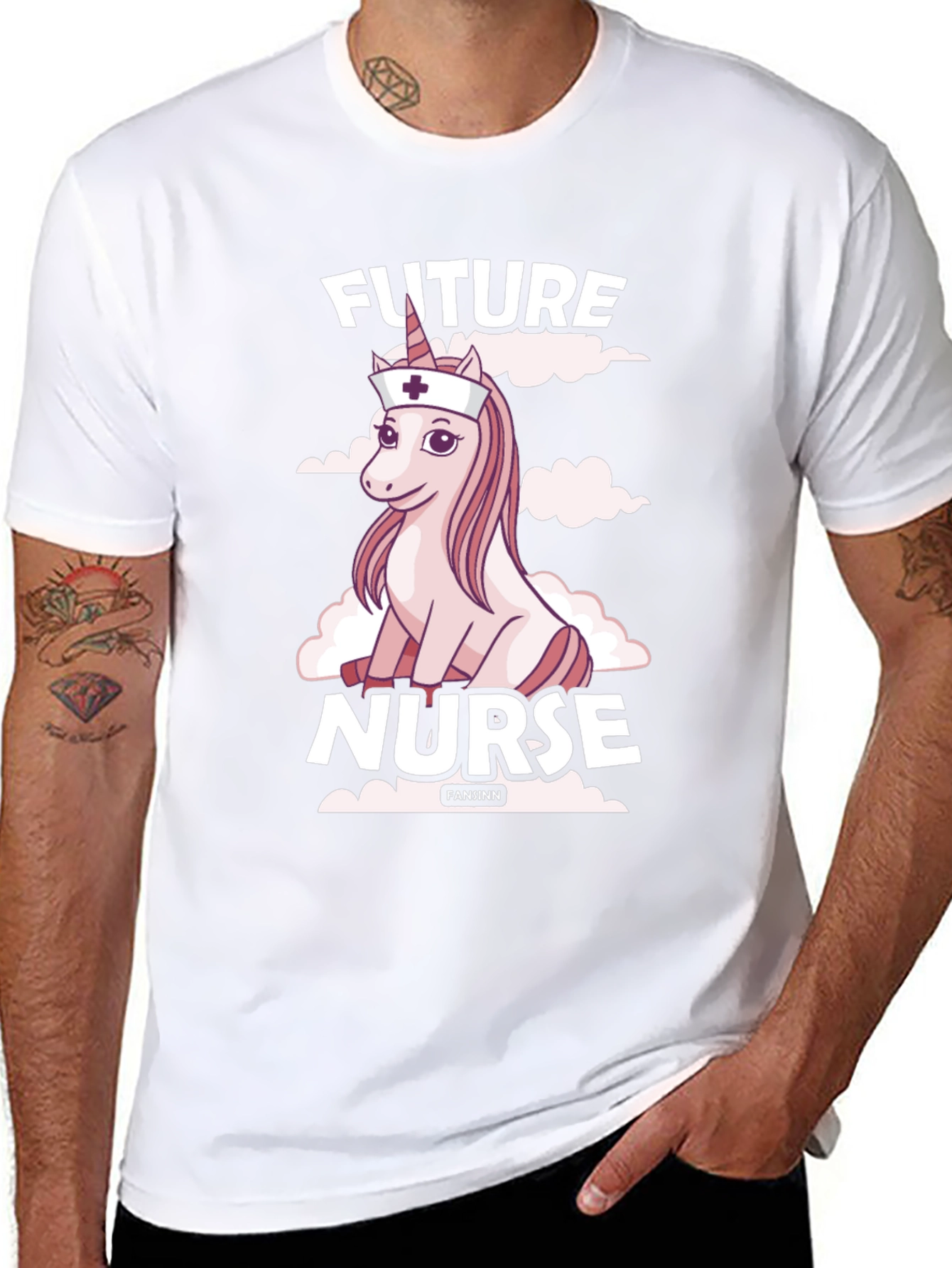 Black Future Nurse Unicorn T-Shirt - Funny Gift Idea view 8
