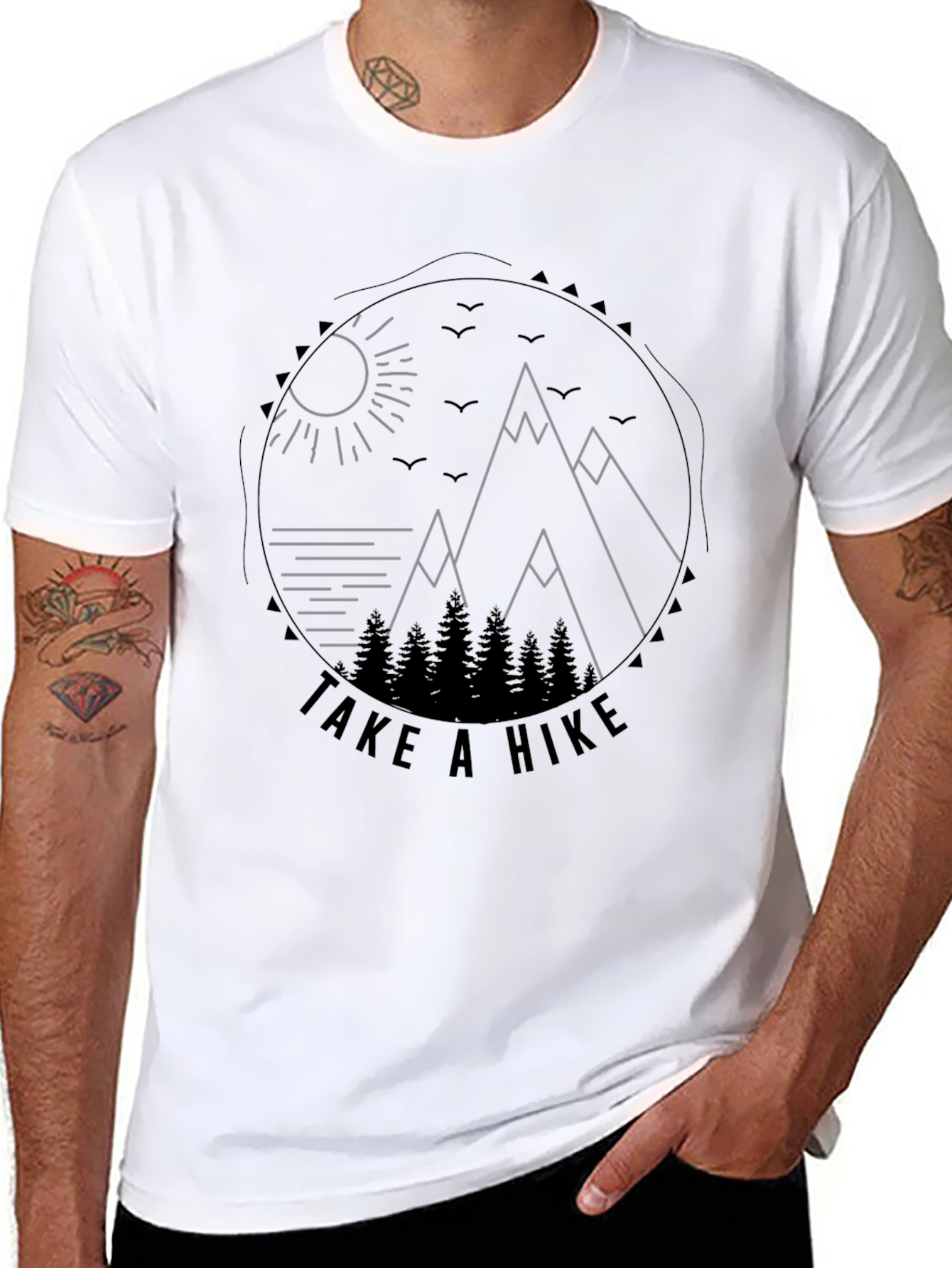 Black Black T-Shirt - "Take a Hike" Graphic Tee view 8