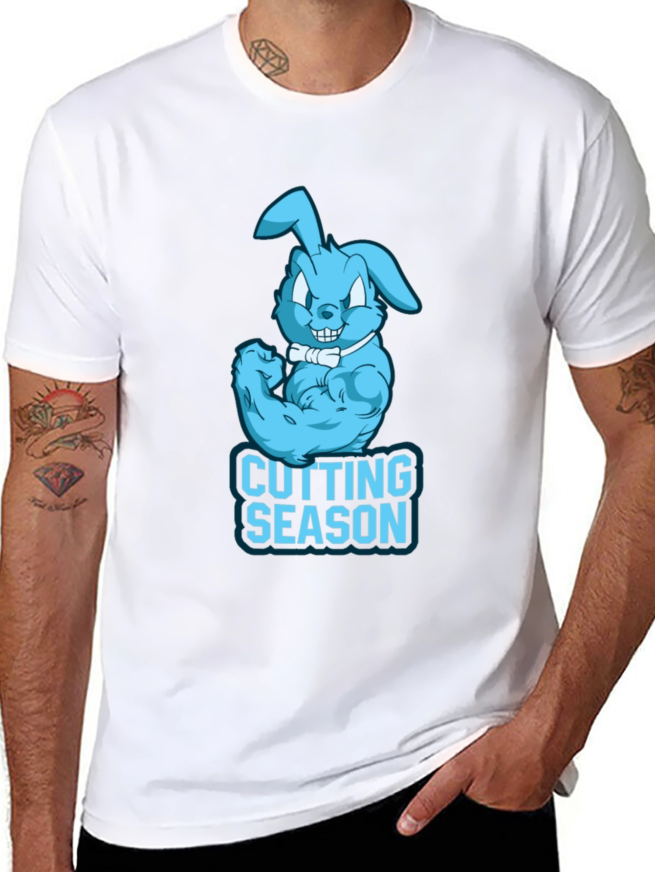 Black Cutting Season Bunny T-Shirt - Gym Apparel view 8