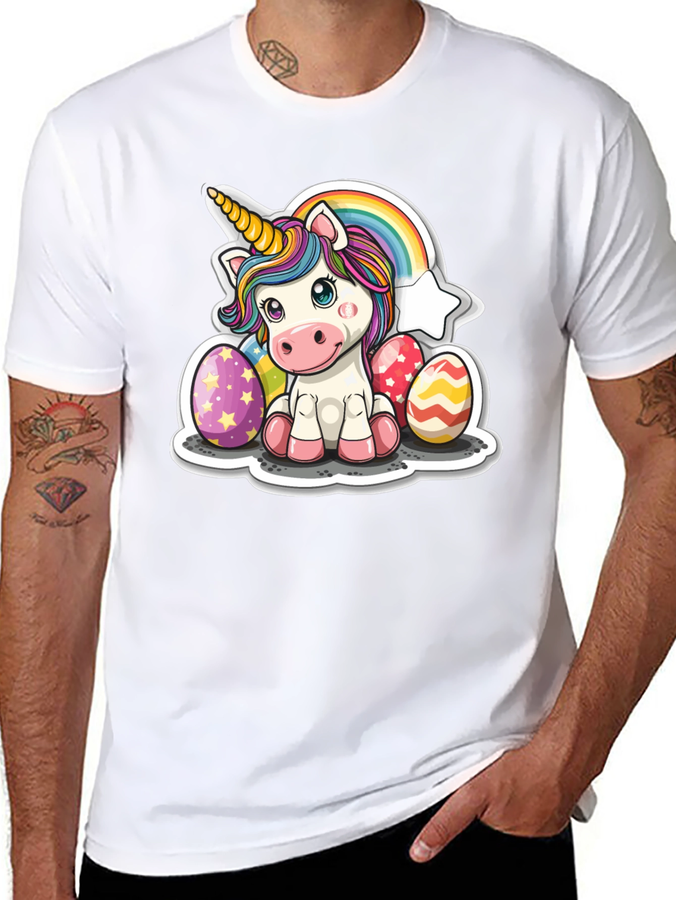 Black Unicorn Easter Egg T-Shirt view 8