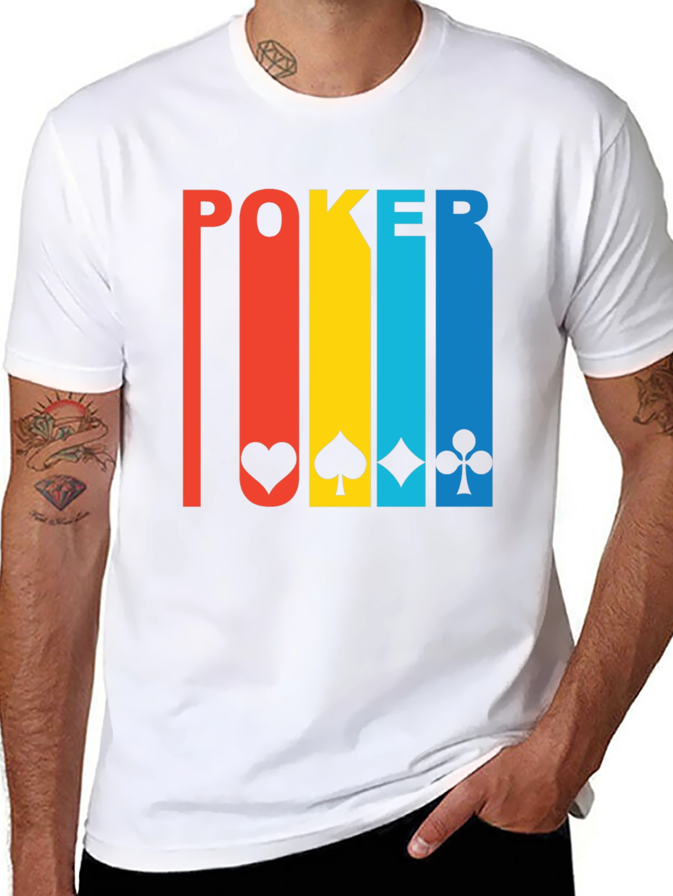 Black Poker Card Suits Graphic Tee - Lucky Shirt view 8