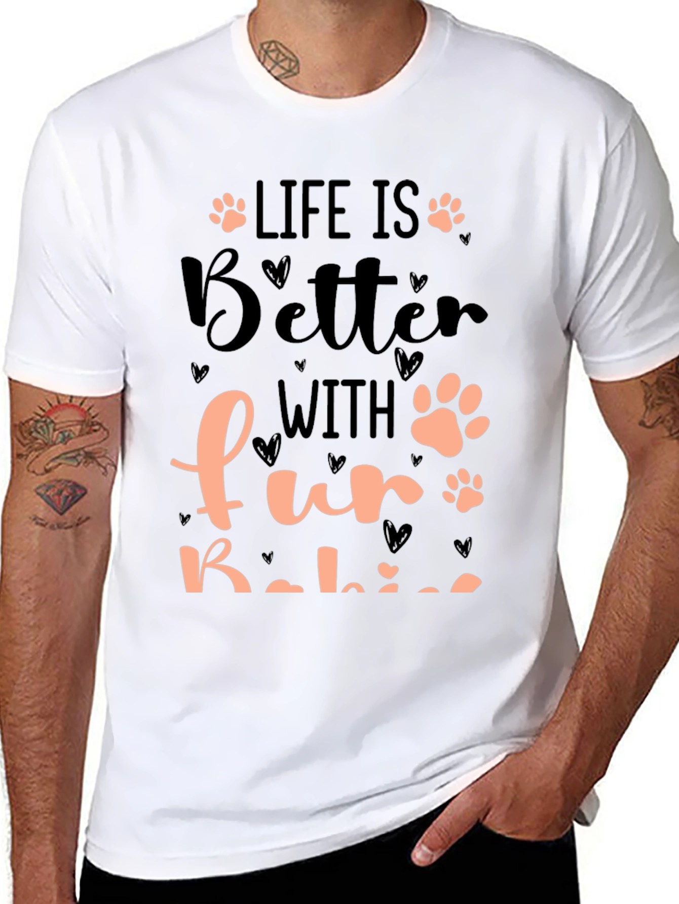 Black Life is Better with Fur Babies T-Shirt view 8