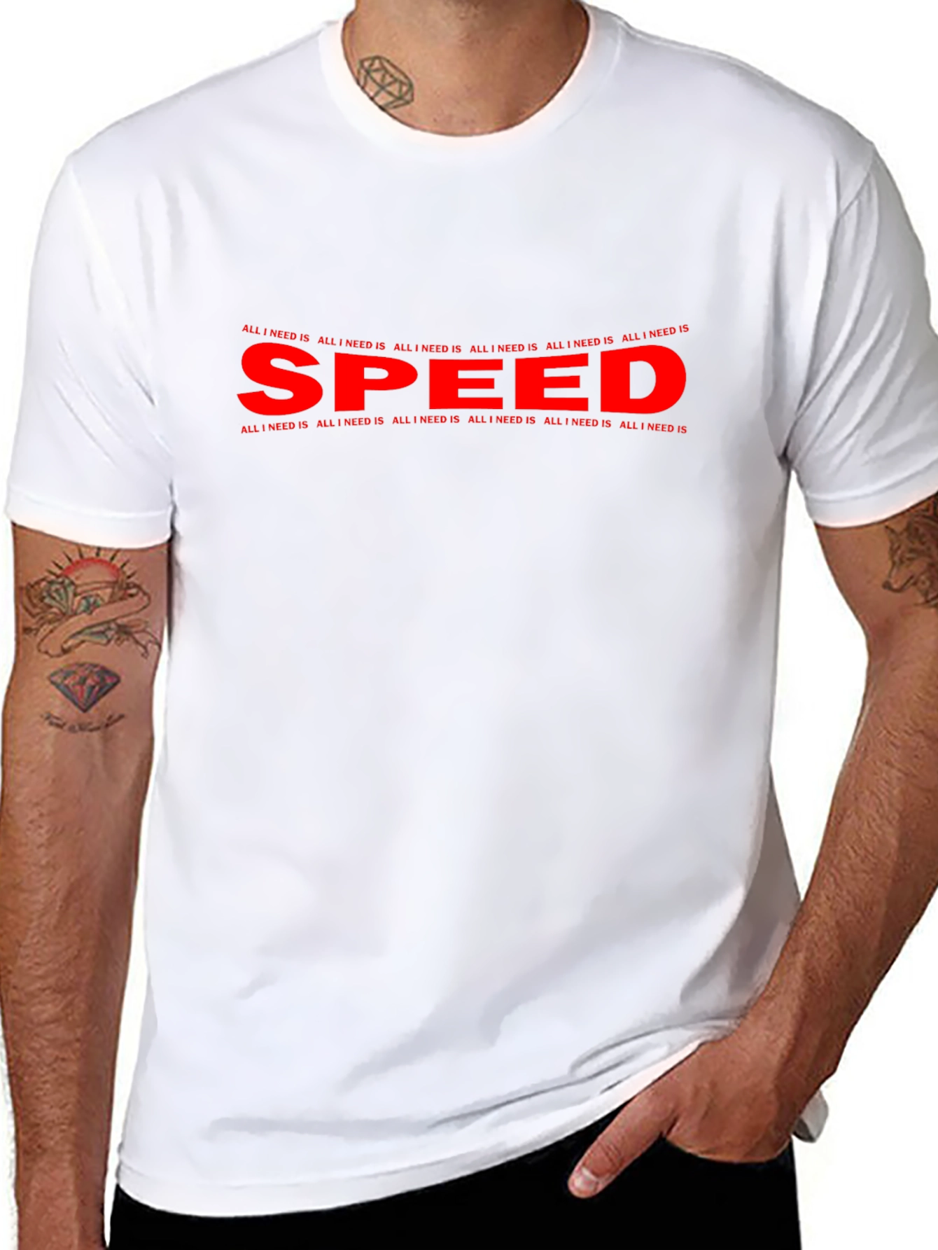 Black All I Need Is Speed T-Shirt - Black Graphic Tee view 8