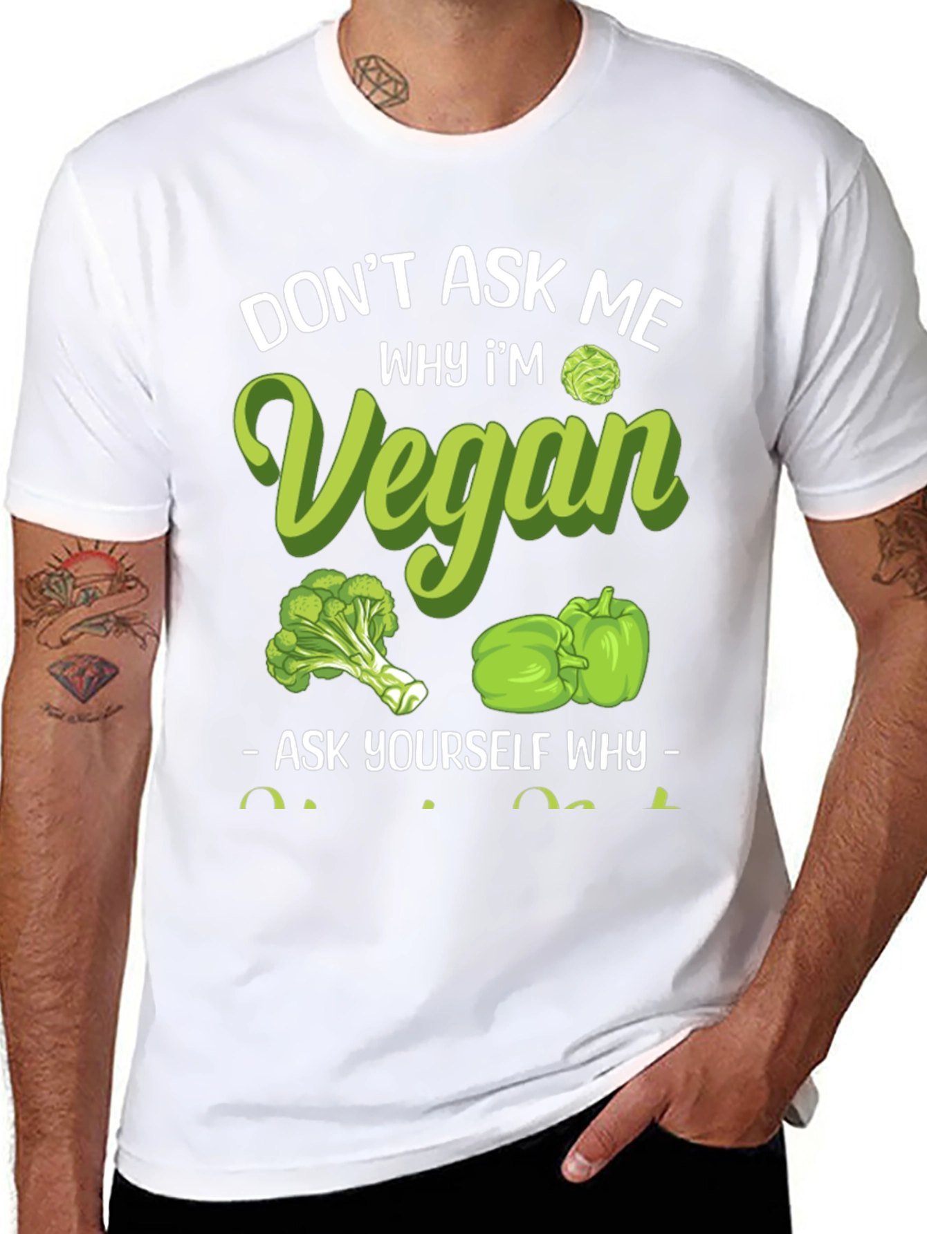 Black Vegan Graphic Tee - Don't Ask Me Why! view 8
