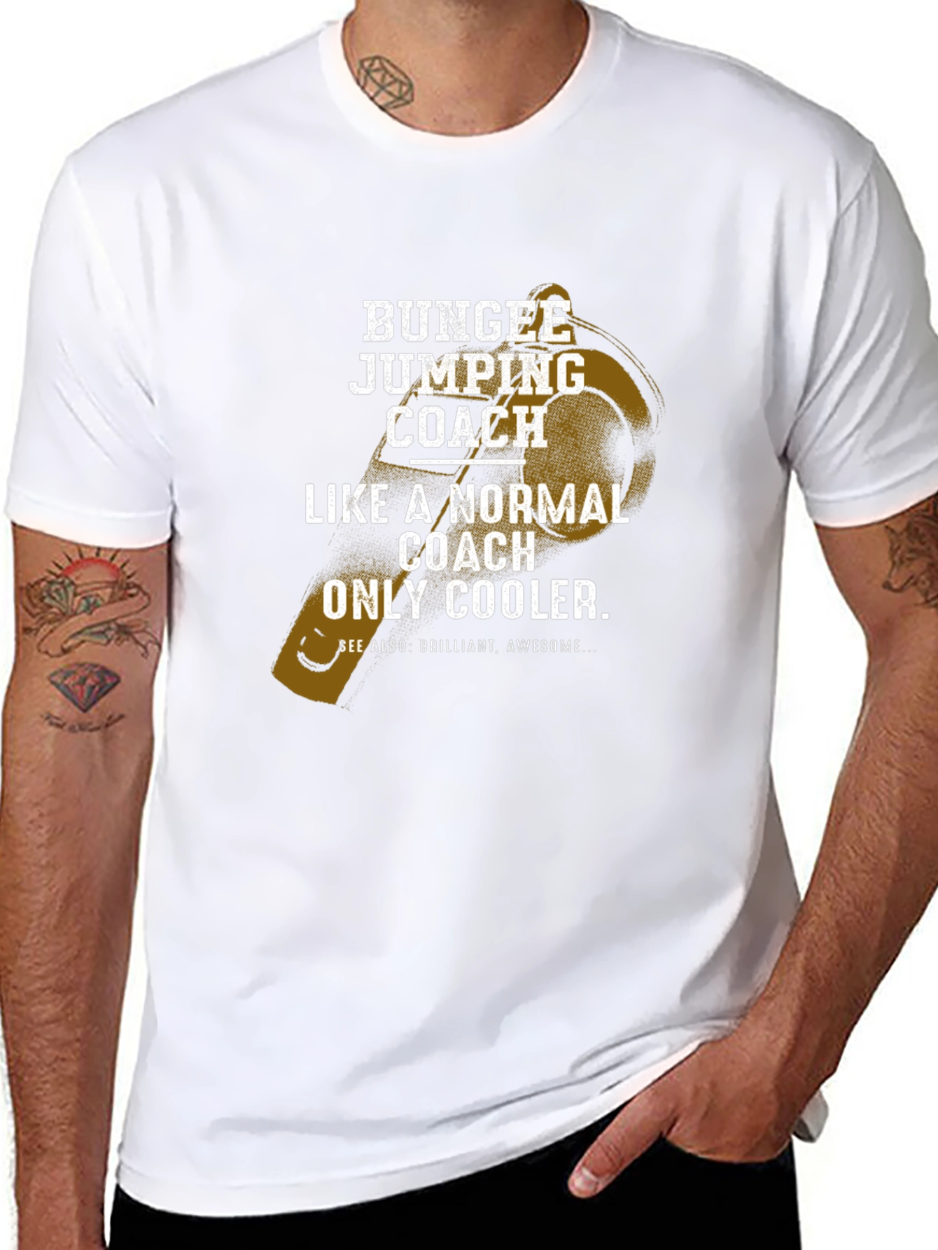 Bungee Jumping Coach Graphic Tee - Cool Coach Shirt - 8