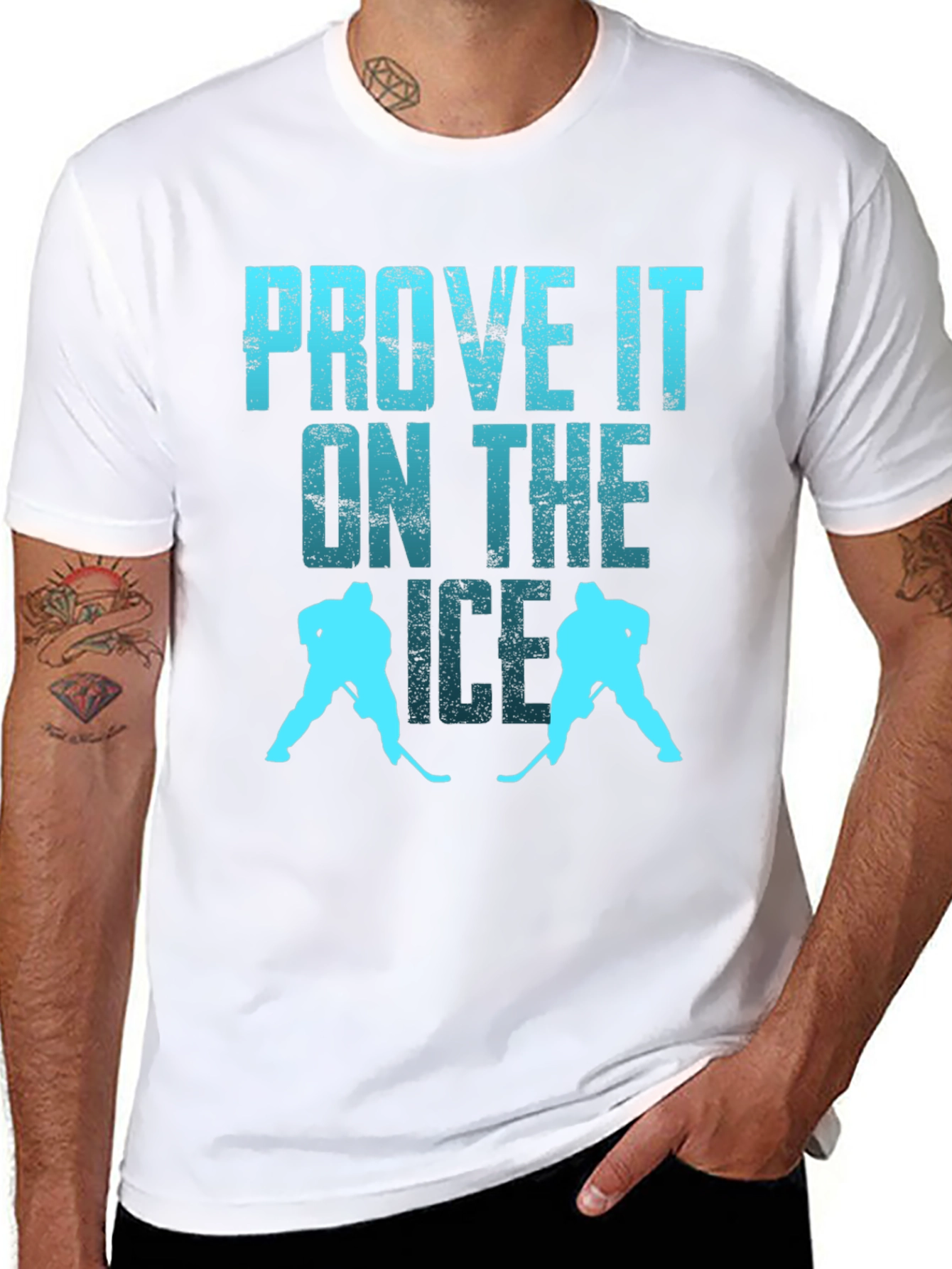 Black Prove It On The Ice Hockey Graphic Tee view 8