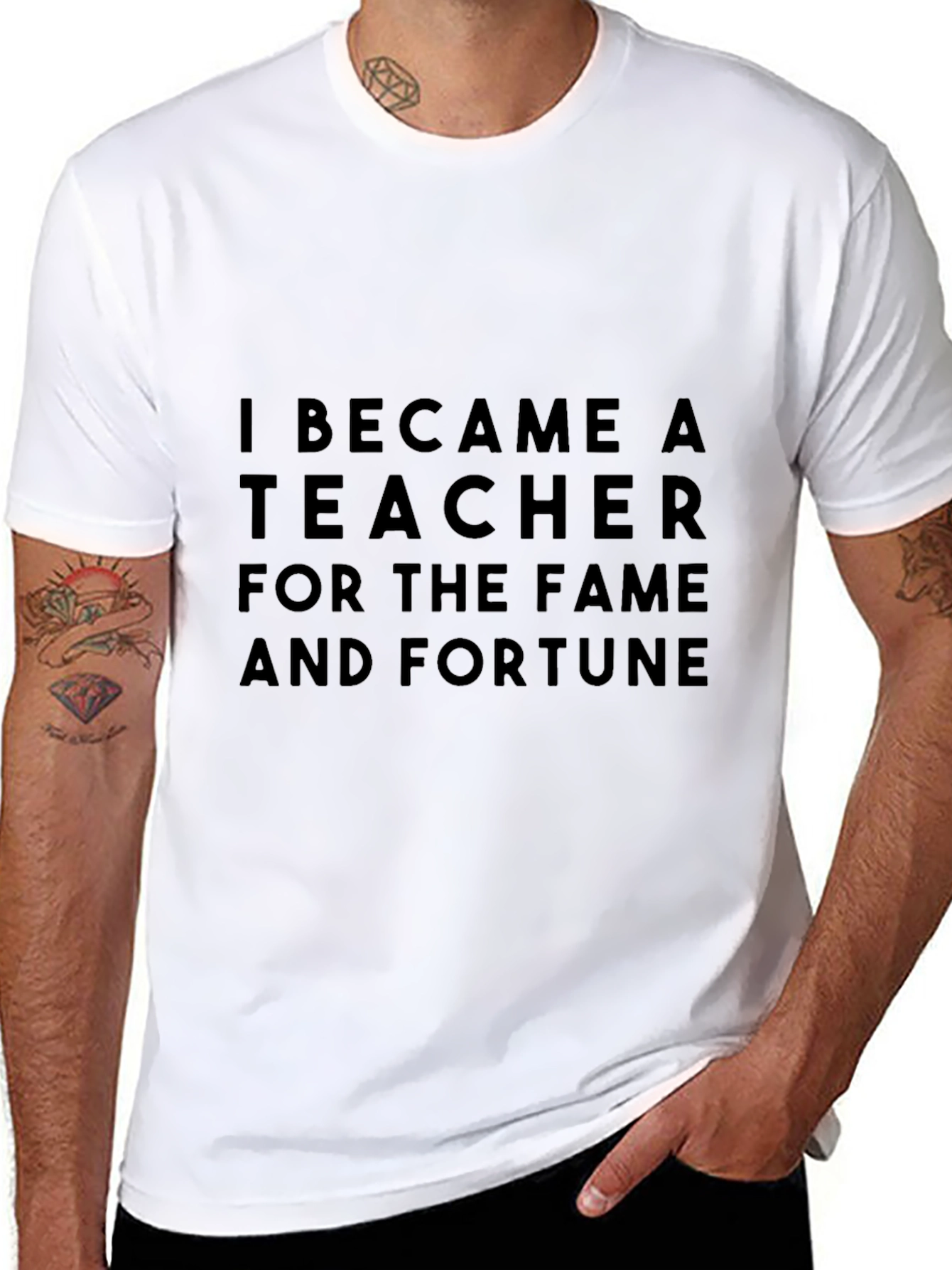 Black Teacher Fame & Fortune Black T-Shirt view 8