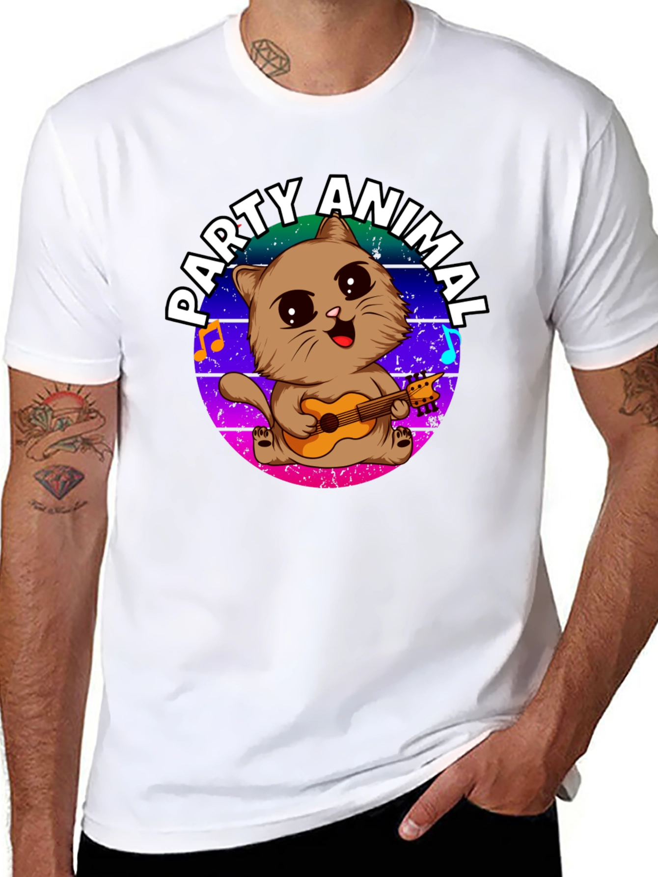 Black Party Animal Cat T-Shirt view 8