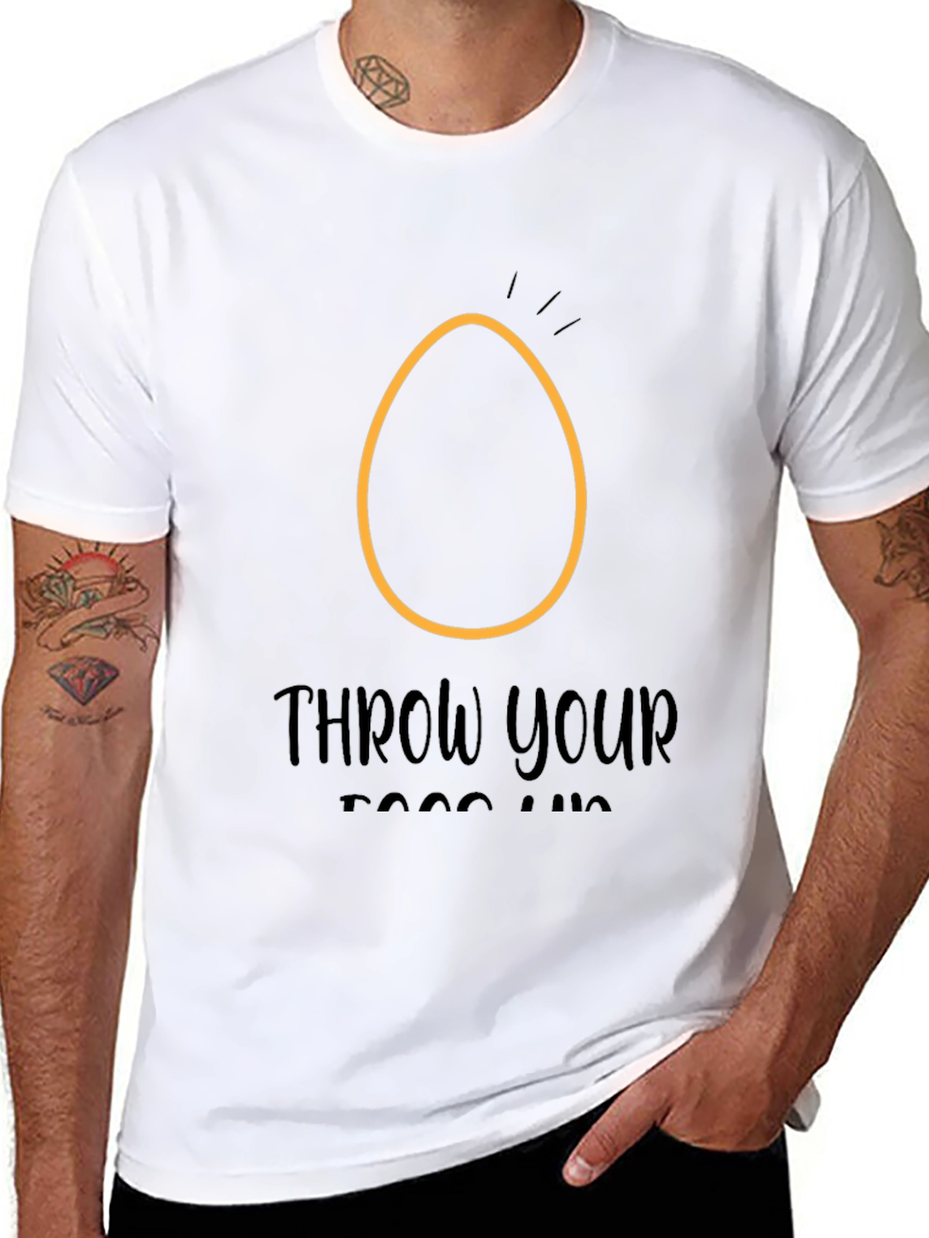 Black Throw Your Eggs Up T-Shirt view 8