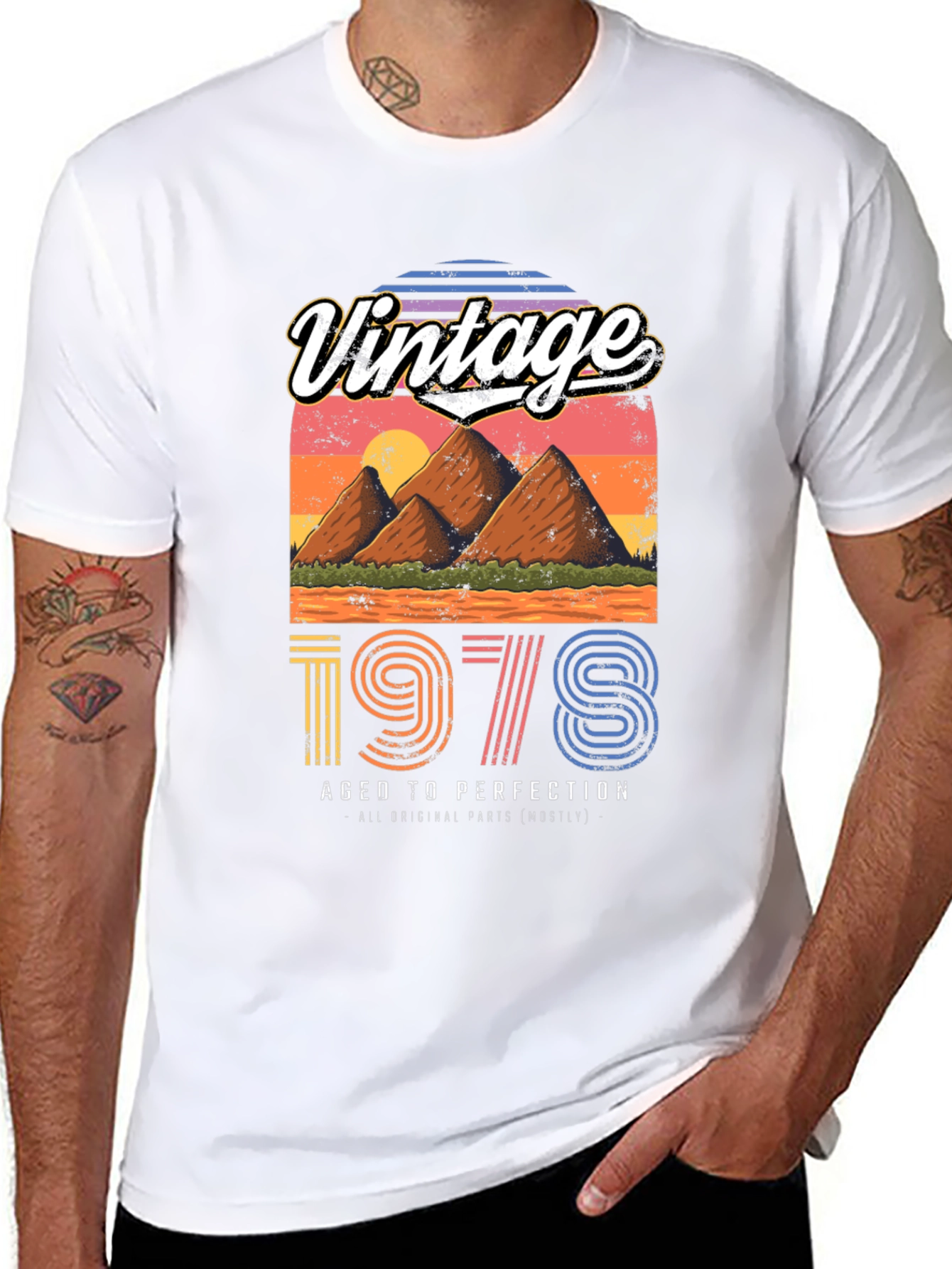 Black Vintage 1978 Aged to Perfection T-Shirt view 8